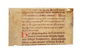 Fragment from a Missal or Breviary, with readings for the Office of St. Stephen, in Latin, decorated