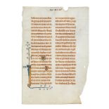 Leaf from the ‘Bohun Bible’, a monolithic Lectern Bible, manuscript in Latin on parchment