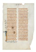 Leaf from the ‘Bohun Bible’, a monolithic Lectern Bible, manuscript in Latin on parchment