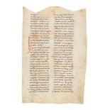 Leaf from a lectionary, with readings for the feast of St. Michael the Archangel, in Latin