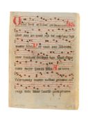 Leaf from a Processional, in Latin, manuscript on parchment [France or Low Countries, c. 1400]