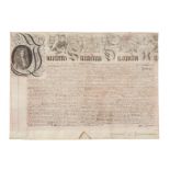 Gargantuan royal inspeximus, recording King James II’s reissuing of a Tudor document