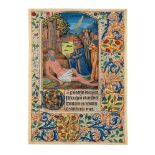 Job on the Dungheap, large miniature on a leaf from a Book of Hours, in Latin