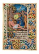 Job on the Dungheap, large miniature on a leaf from a Book of Hours, in Latin