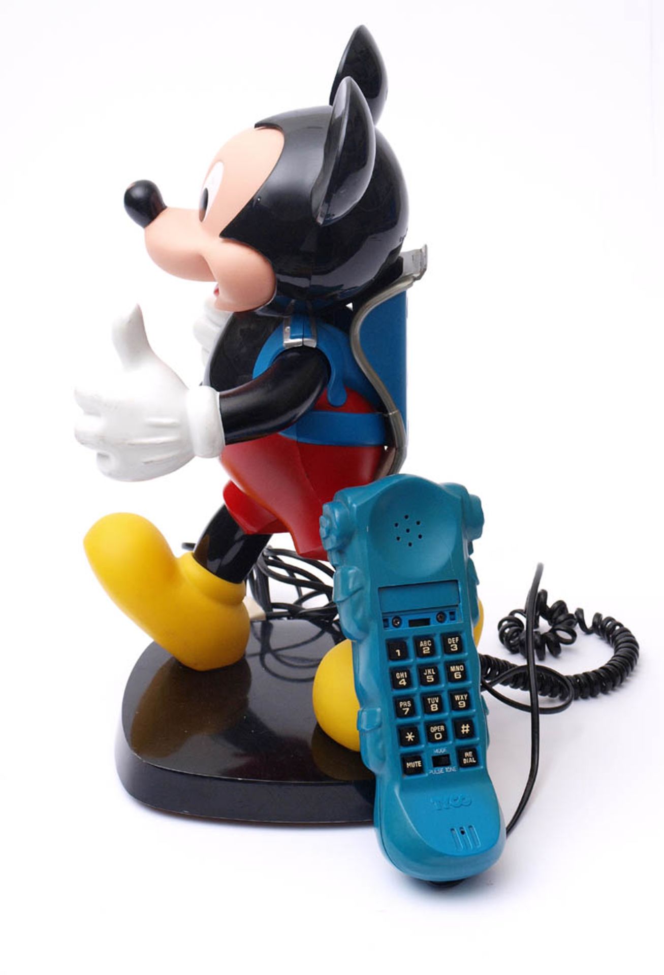 "Mickey Mouse"-Telefon, Schweiz, 70er Jahre Tastatur als Rucksack ausgeformt. Originale - Bild 2 aus 2