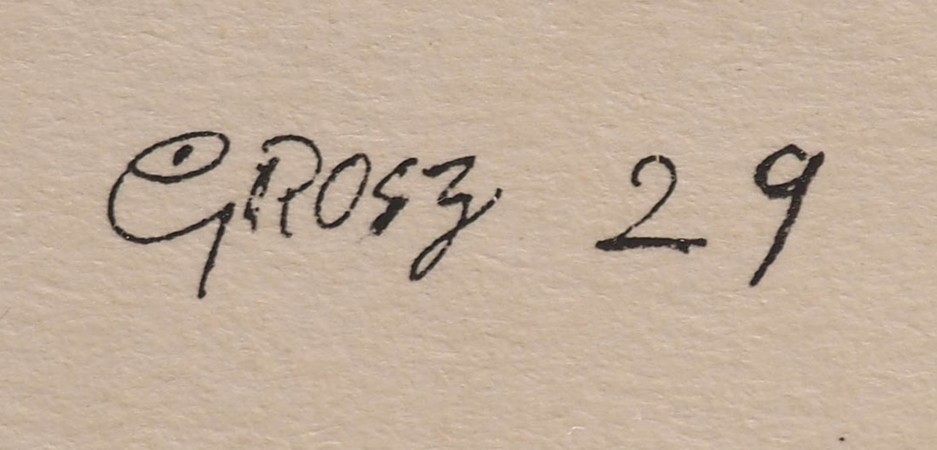 Grosz, George, 1893 - 1959 Lithographie, bet. "Die Kartenspieler", in der Platte sign., ger. - Bild 2 aus 2