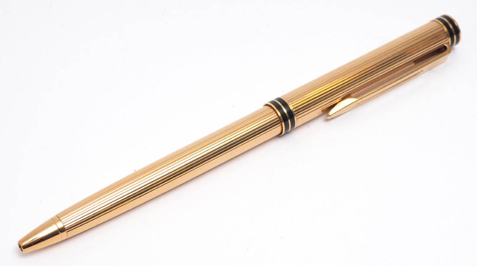 Kugelschreiber, Waterman Modell Ideal. Vergoldet. Mit Ersatzmine, im Originalkasten. L.15cm.