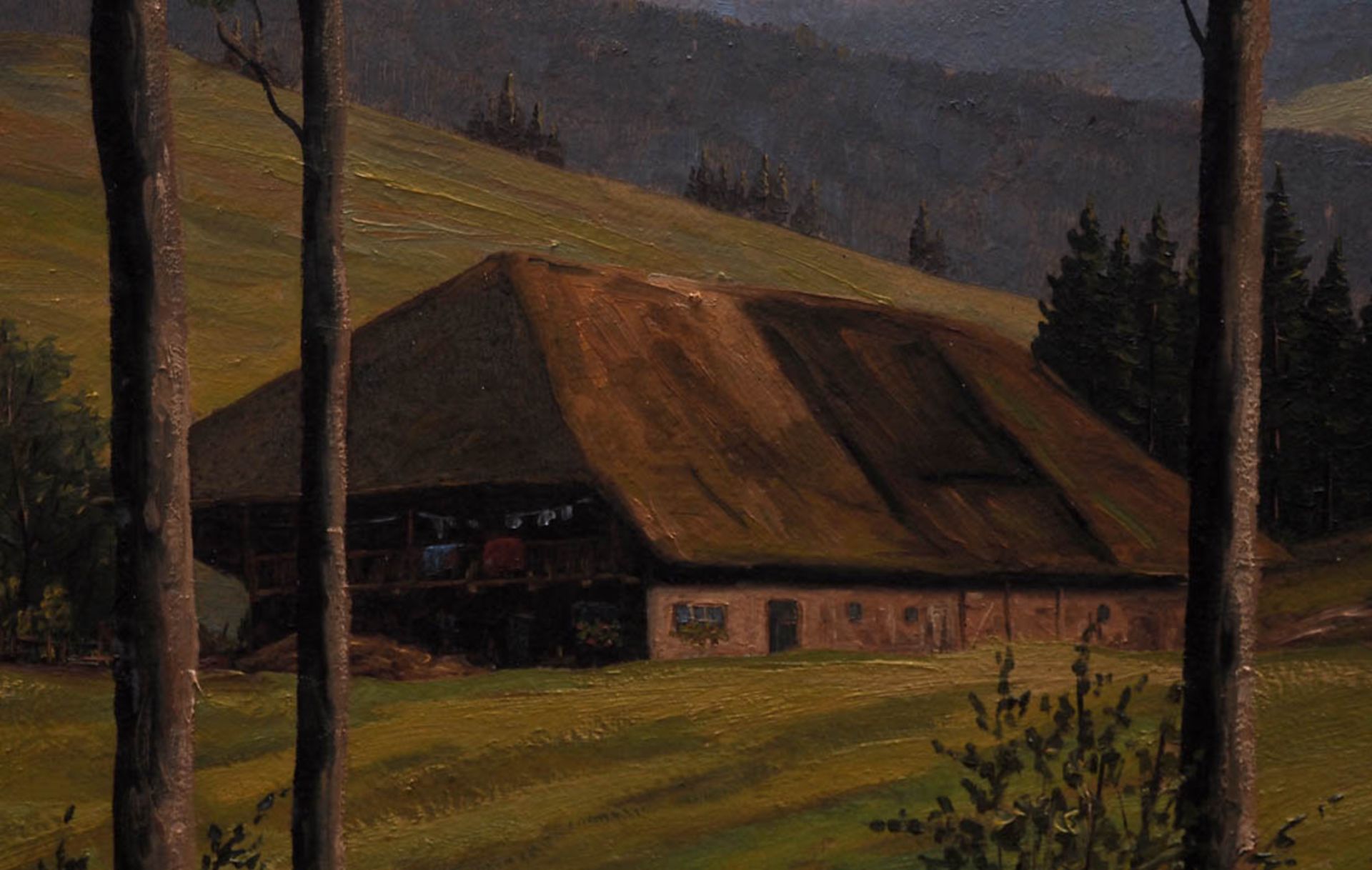 Furtwängler, Albert, 1902 - 1984 Schwarzwaldtal im Frühling, im Hintergrund ein Bauerngehöft. Öl/ - Bild 2 aus 4