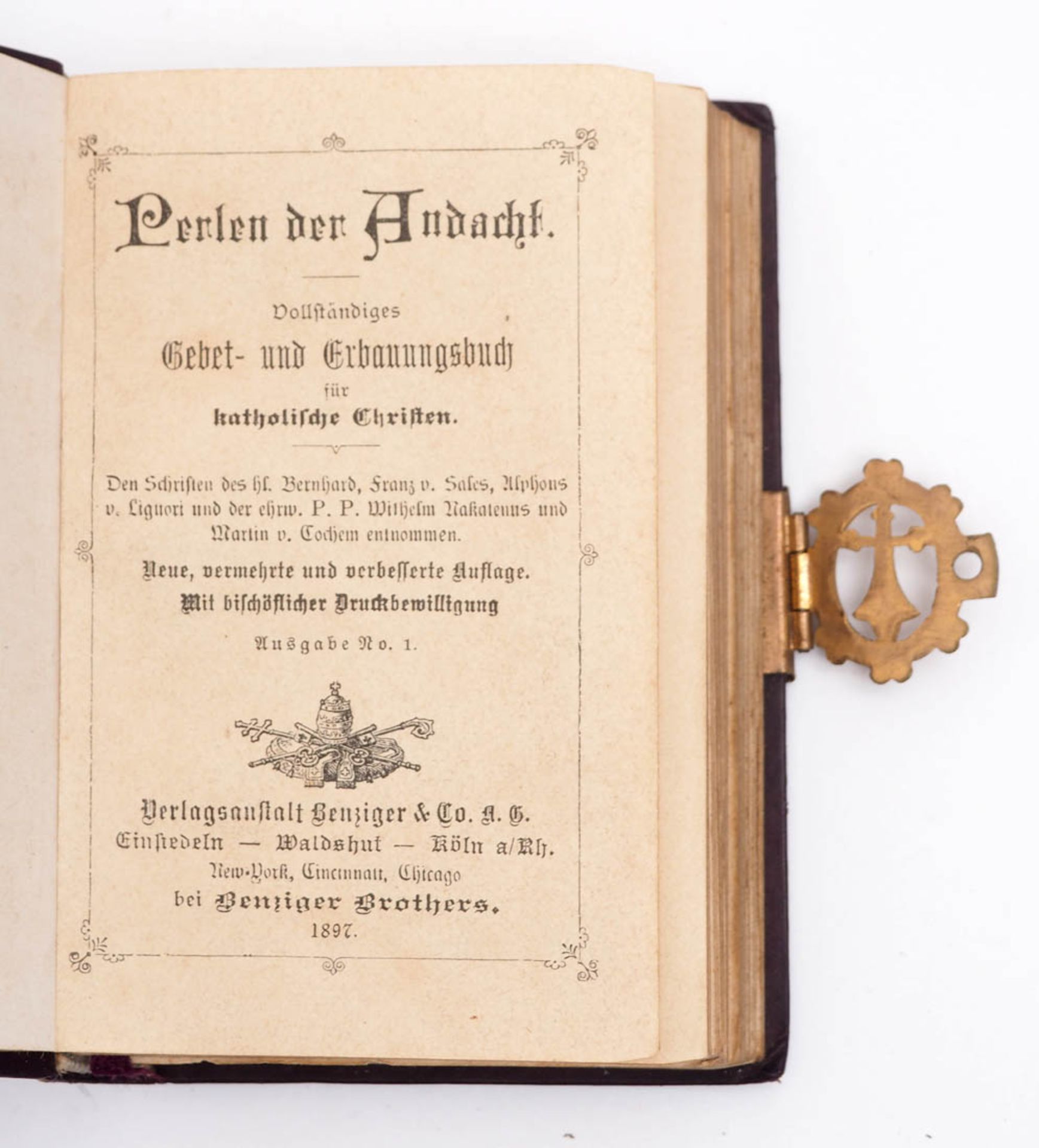 Zwei katholische Gebetbücher, 1897 bzw. 1888 Titelillustrationen (Chromolithographien). Verlag Bunke - Bild 2 aus 5