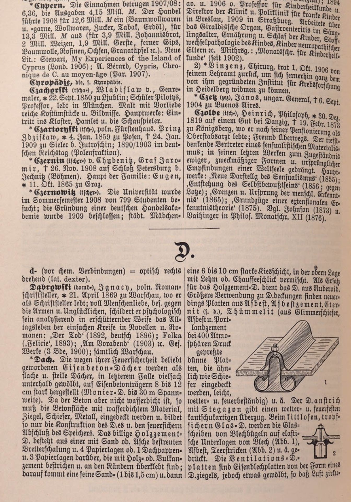 Herders Konversationslexikon Ausgabe um 1900 mit Chromolithographien. Sieben Bände (Bd.5 fehlt), - Bild 3 aus 4