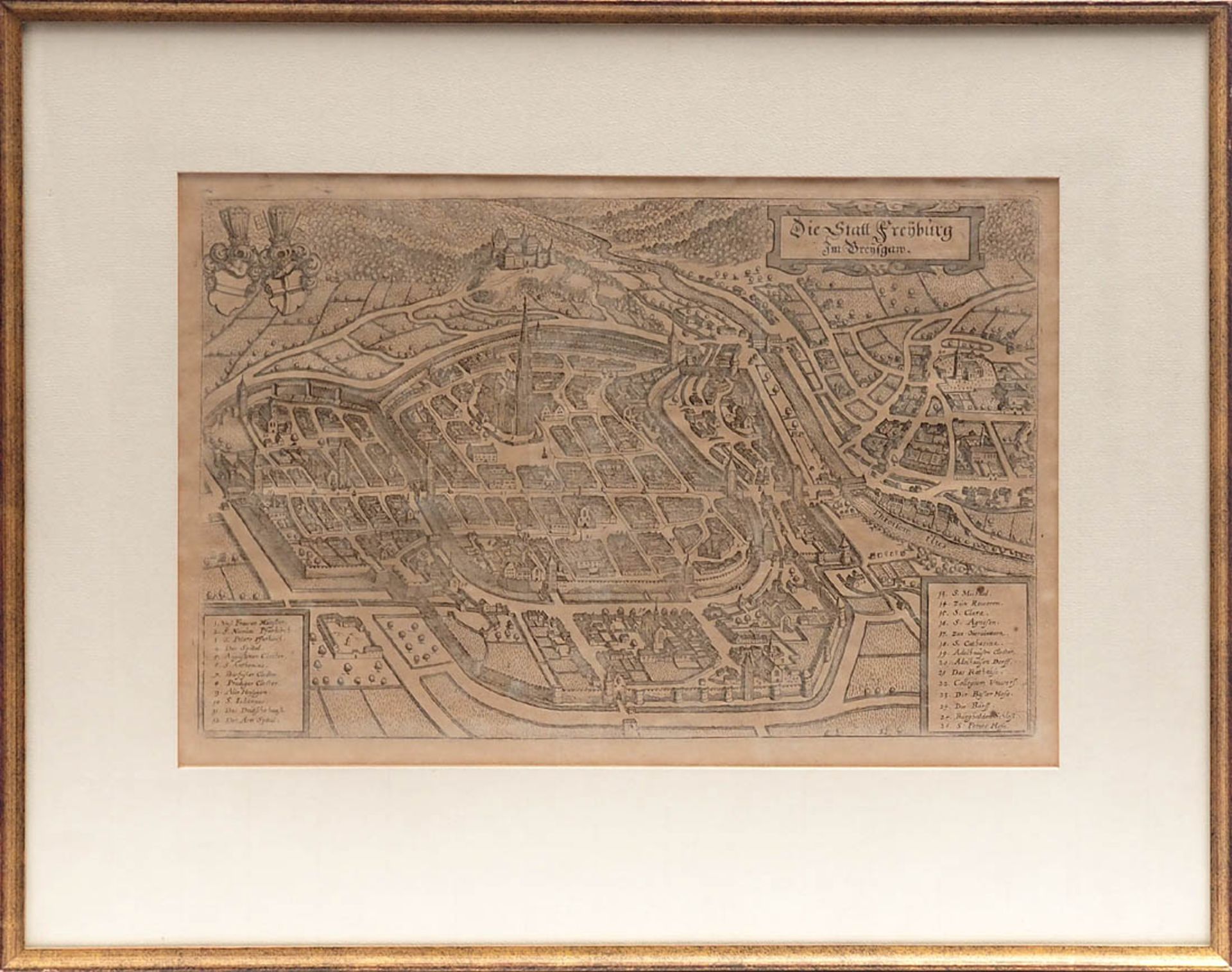 Zwei Graphiken Eine Karte von Flandern, wohl aus Sebastian Münster (1489 - 1552): "Von dem teutschen