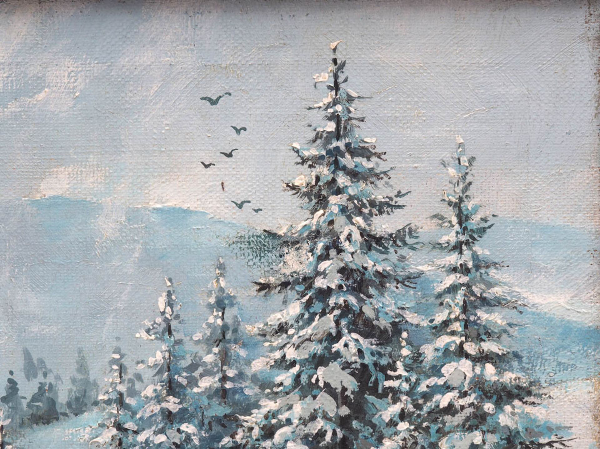 Hauptmann, Karl, 1880 - 1947 Weite, winterliche Schwarzwaldlandschaft mit schneeverhangenem Himmel - Bild 3 aus 8