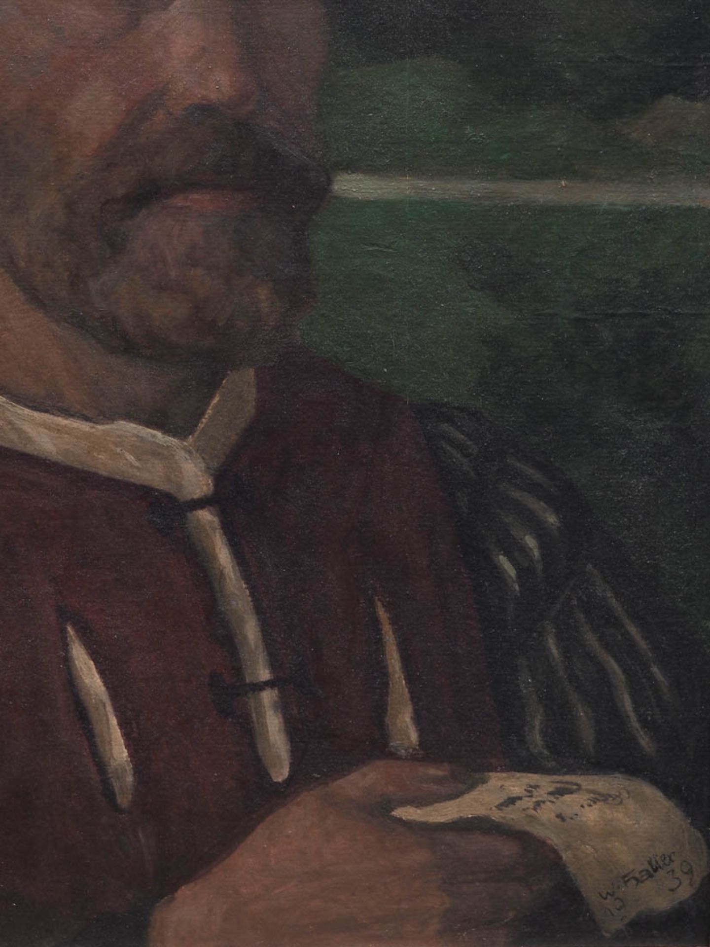 Haller, Wilhelm, 1873 - 1950 Brustbild eines bärtigen Herrn in Renaissancetracht vor weiter - Bild 5 aus 7