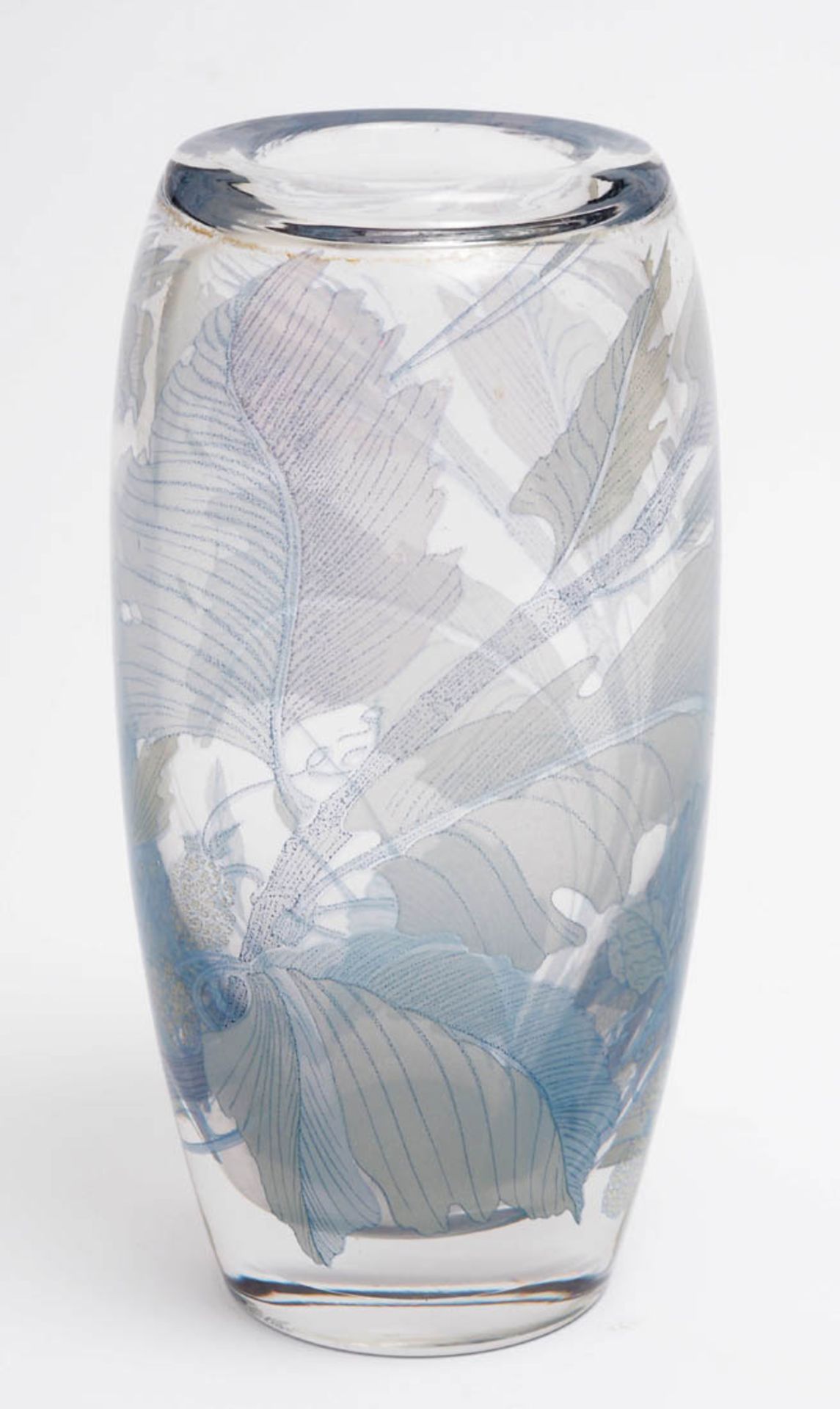 Designvase, Rosenthal Bauchiger Korpus. Farbloses Krostallglas, darin eingearbeitetes, mattes - Bild 2 aus 3