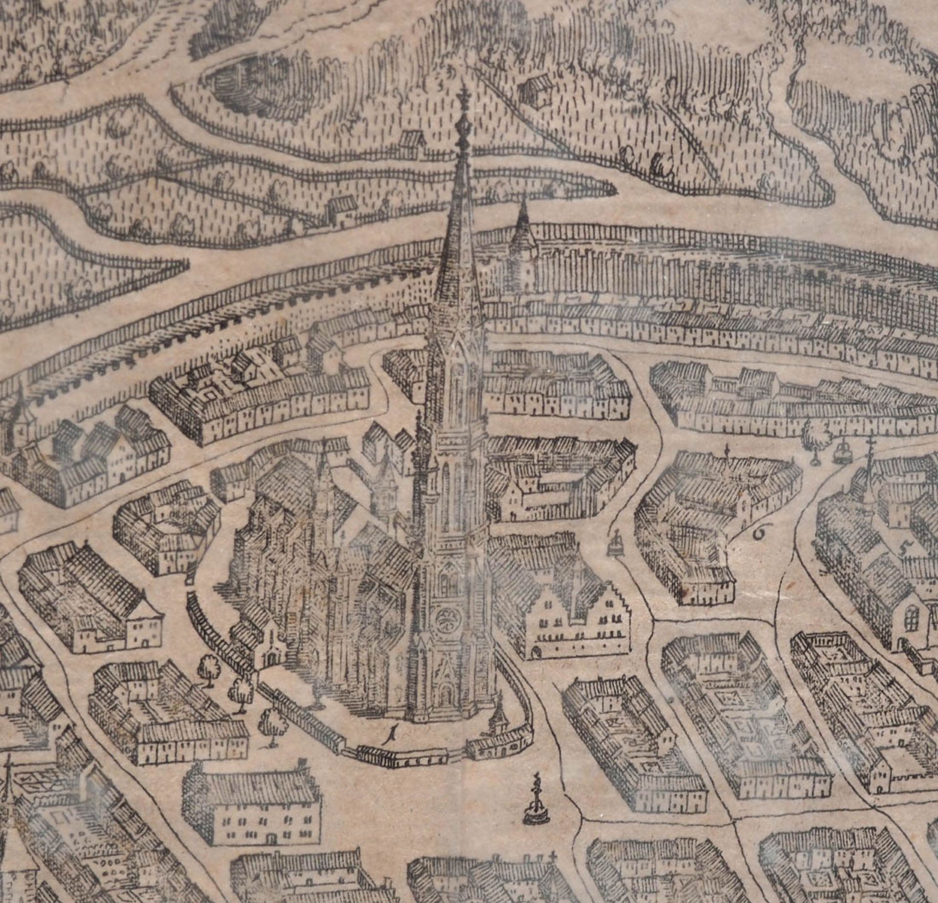 Zwei Graphiken Eine Karte von Flandern, wohl aus Sebastian Münster (1489 - 1552): "Von dem teutschen - Bild 3 aus 5