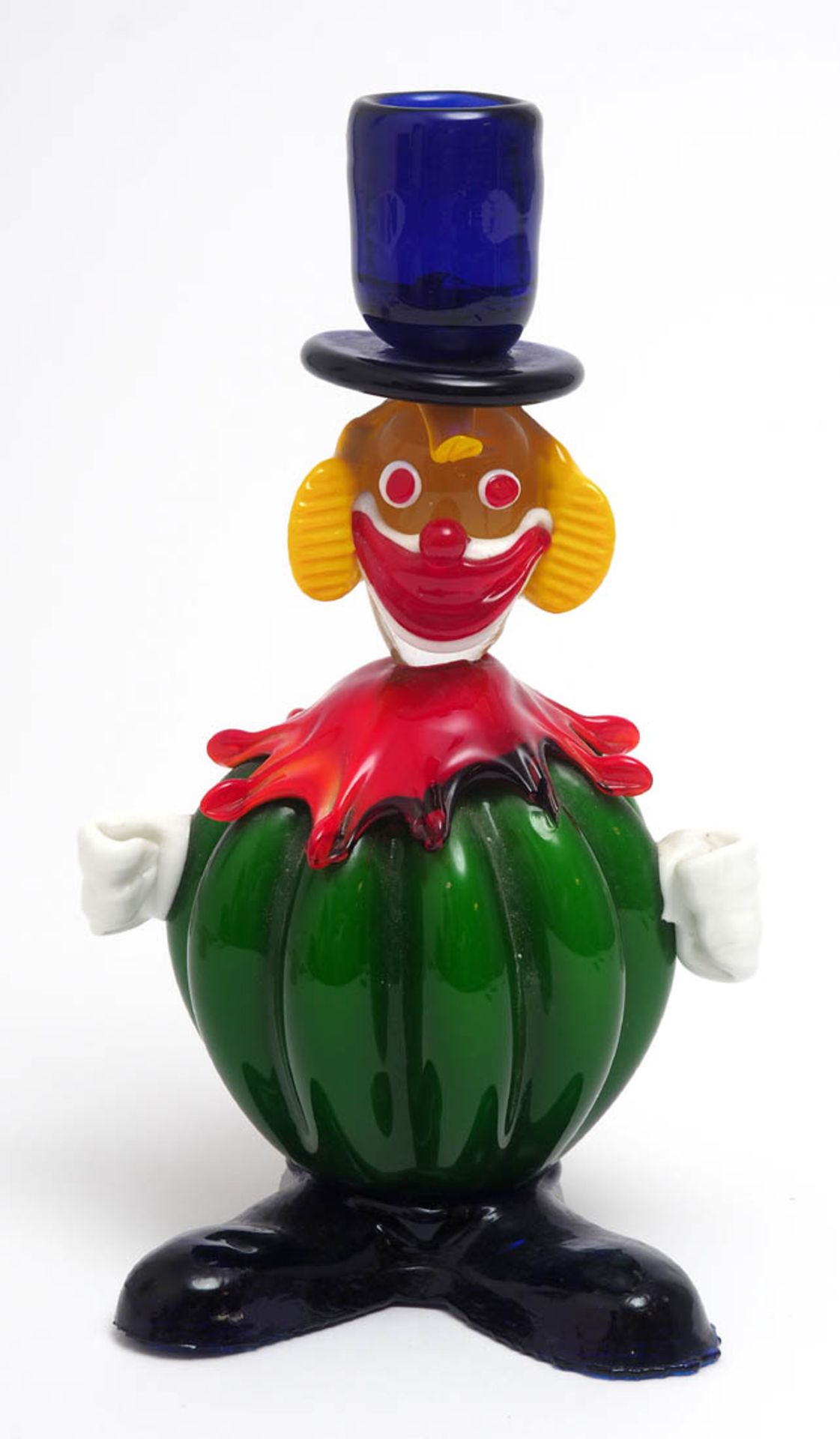 Kerzenhalter in Form eines Clowns, Murano Verschiedenfarbiges Glas. H.22,5cm. - Bild 2 aus 4