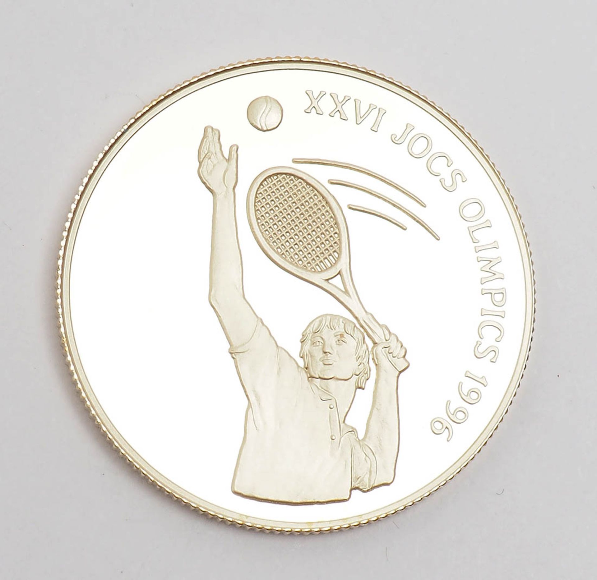 Goldmünze zu den olympischen Spielen 1994/96 Andorra, Nennwert 25 Diners. - Bild 2 aus 3