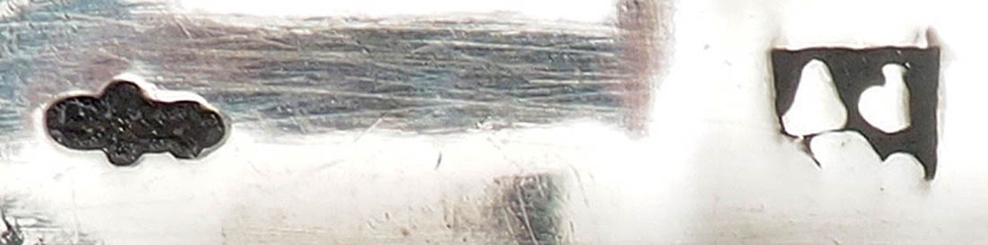 Teemaß, Belgien, 19.Jhdt. Gravierte, trapezförmige Laffe. Bewegter, gravierter Griff. Verschlagene - Bild 2 aus 2