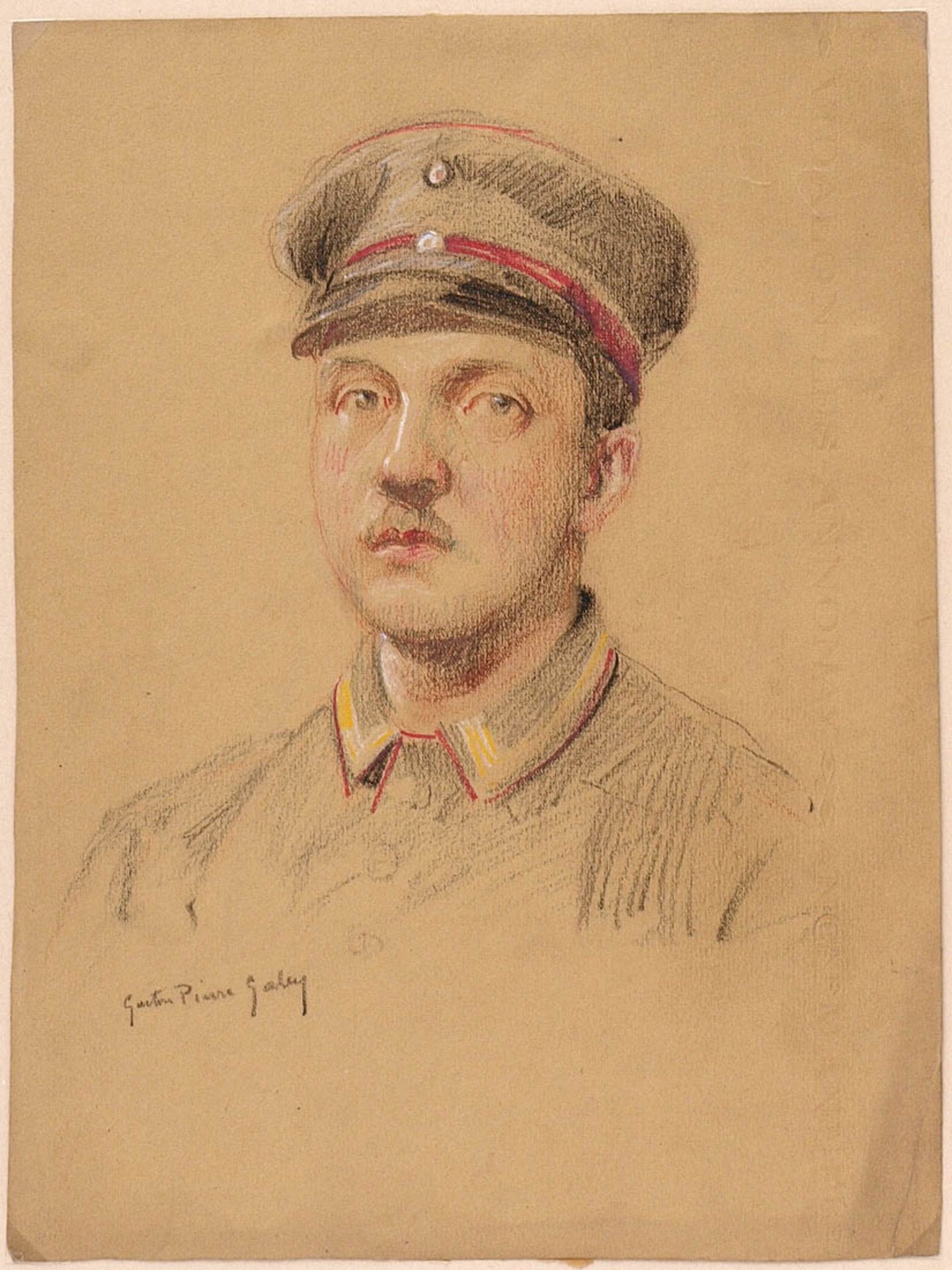 Galey, Gaston Pierre, 1880 - 1959 Brustbild eines jungen Soldaten. Farbkreide, links unten sign.