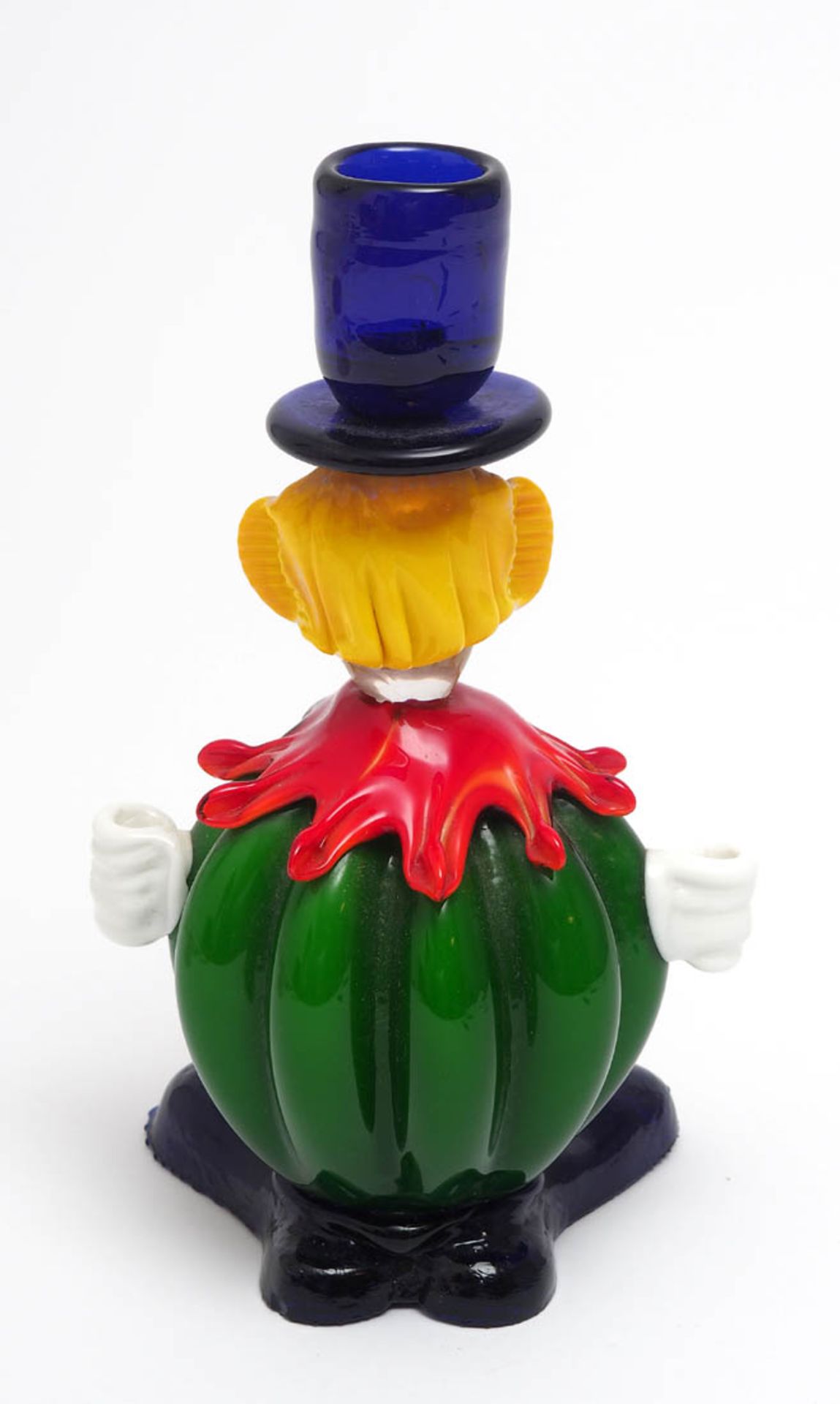 Kerzenhalter in Form eines Clowns, Murano Verschiedenfarbiges Glas. H.22,5cm. - Bild 3 aus 4