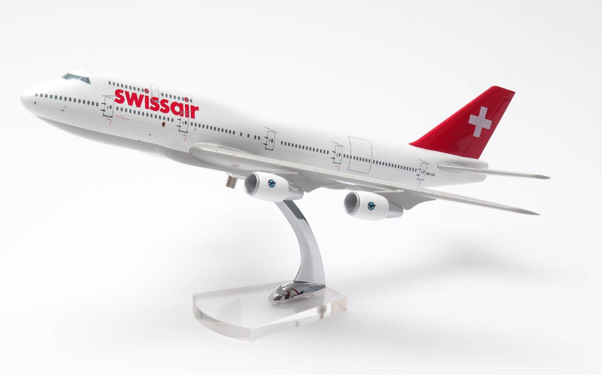 Flugzeugmodell Swissair. Metall und Kunststoff. L.47cm. - Bild 2 aus 4