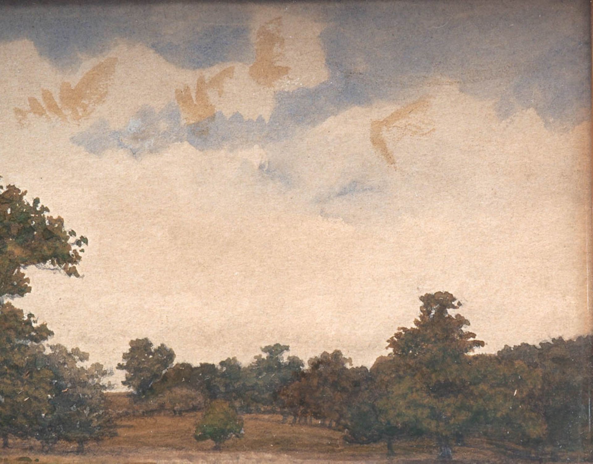 Kittendorf, Johann Adolf, 1820 - 1902 Weite, baumbestandene Landschaft unter sommerlich bewölktem - Bild 3 aus 6