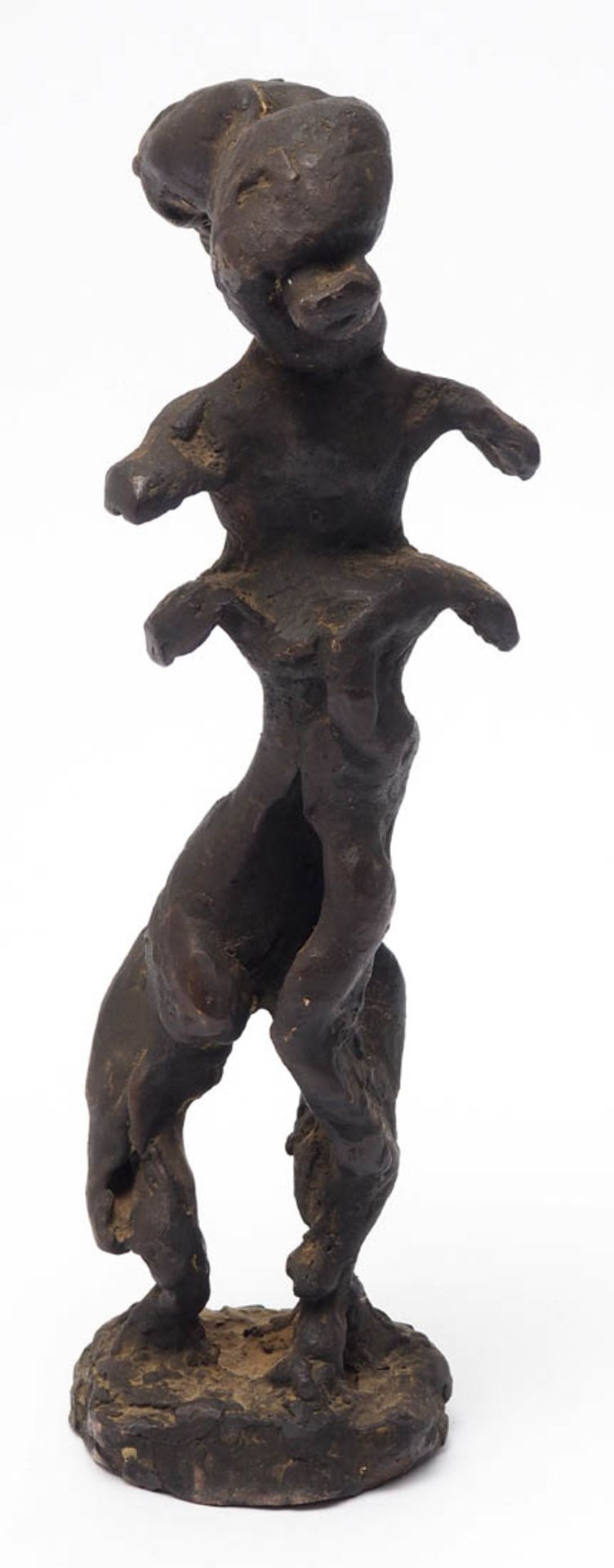 Unbekannter Künstler Vogelmensch. Bronze, dunkel patiniert, auf dem Boden undeutl. sign. H.34cm. - Image 4 of 4
