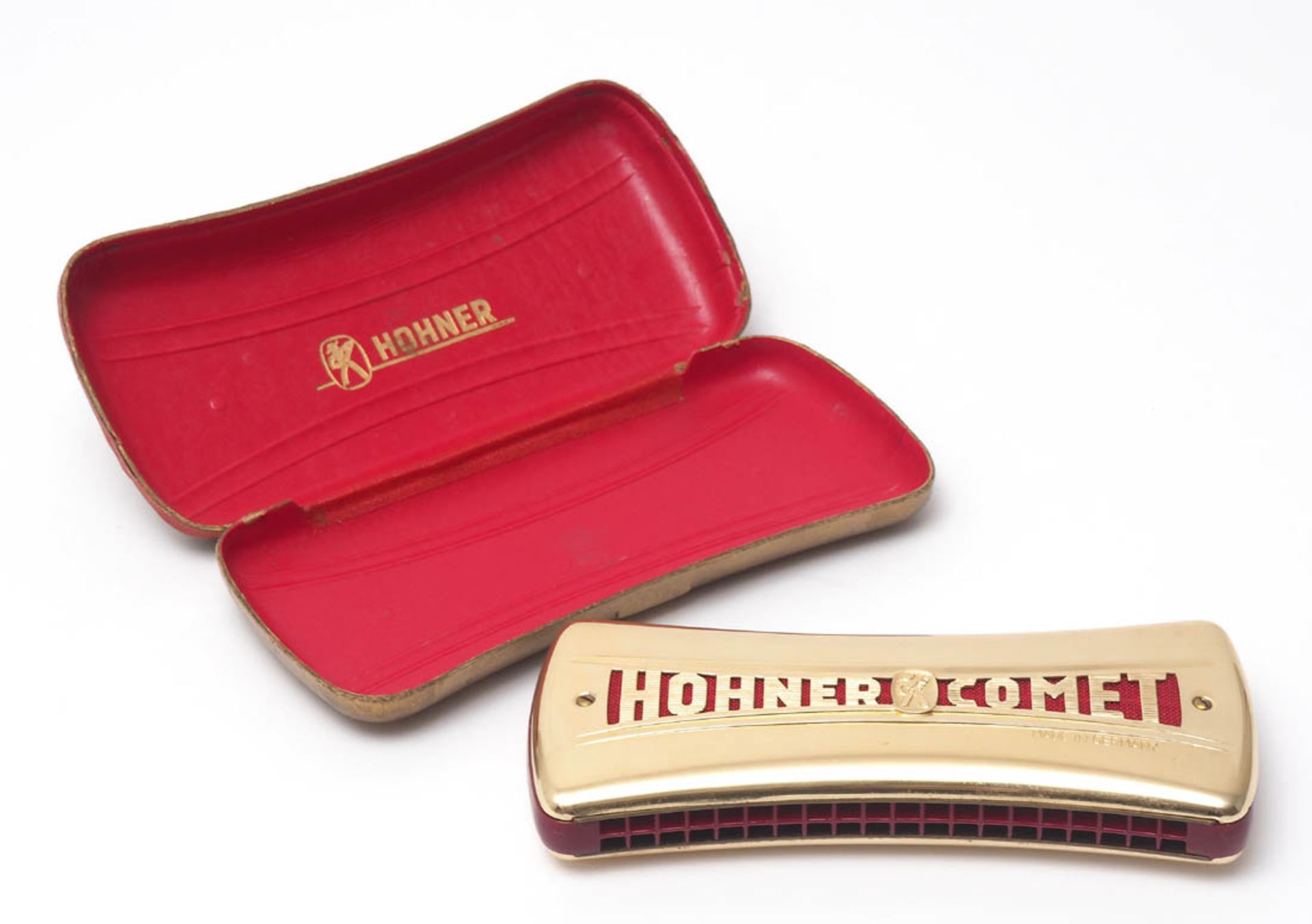 Mundharmonika, Hohner Comet Im Originaletui. L.16cm. - Bild 3 aus 3