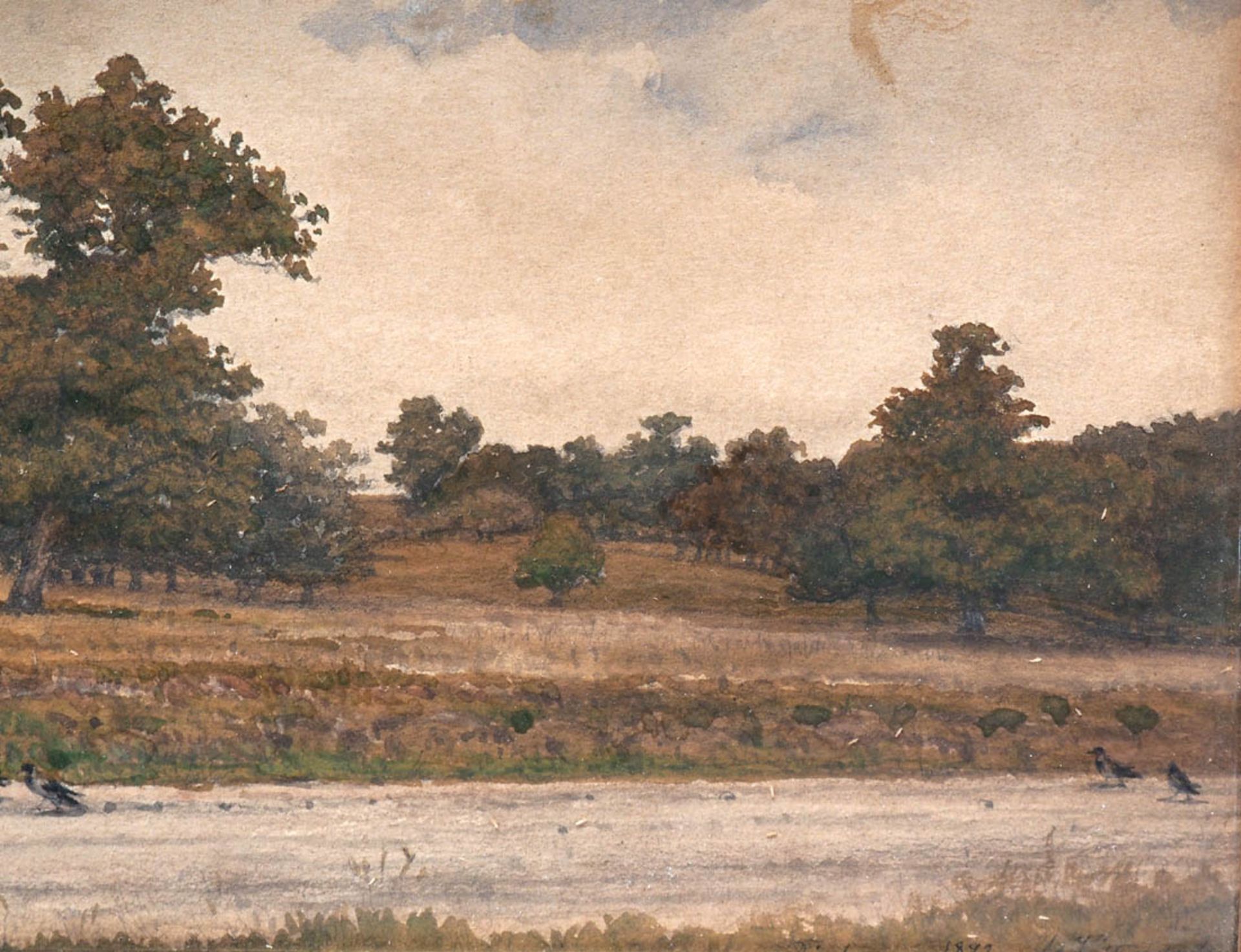 Kittendorf, Johann Adolf, 1820 - 1902 Weite, baumbestandene Landschaft unter sommerlich bewölktem - Bild 4 aus 6