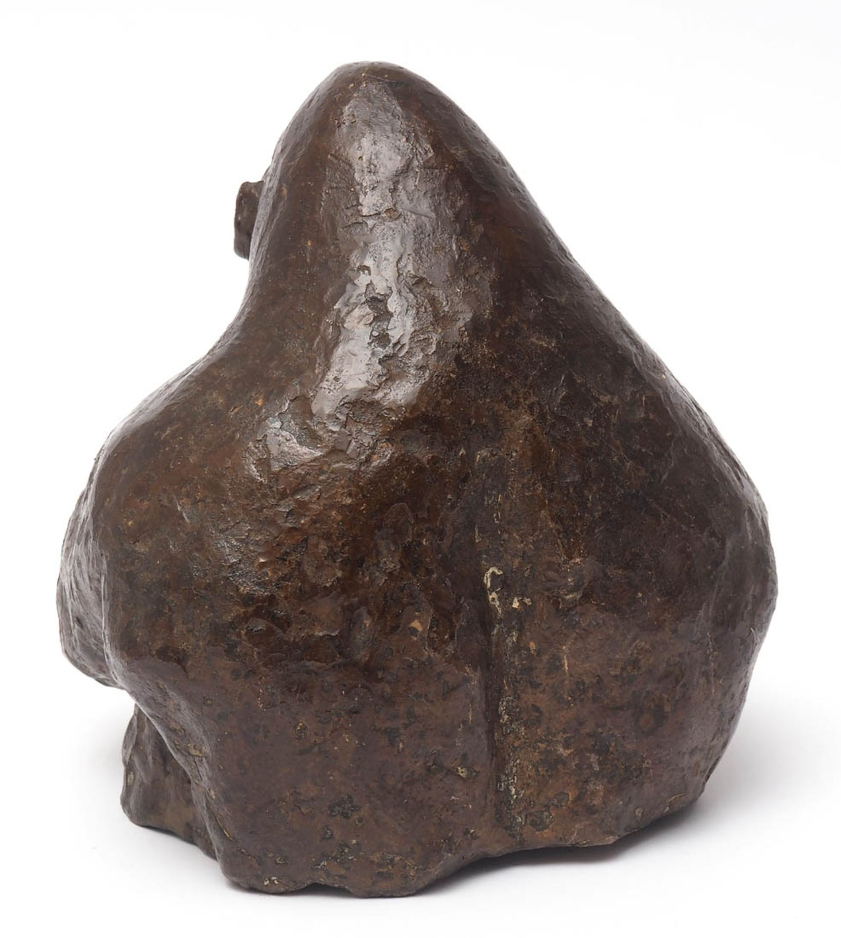 Tierbronze Büste eines Gorilla. Bronze, braun patiniert. H.21cm. - Image 5 of 5