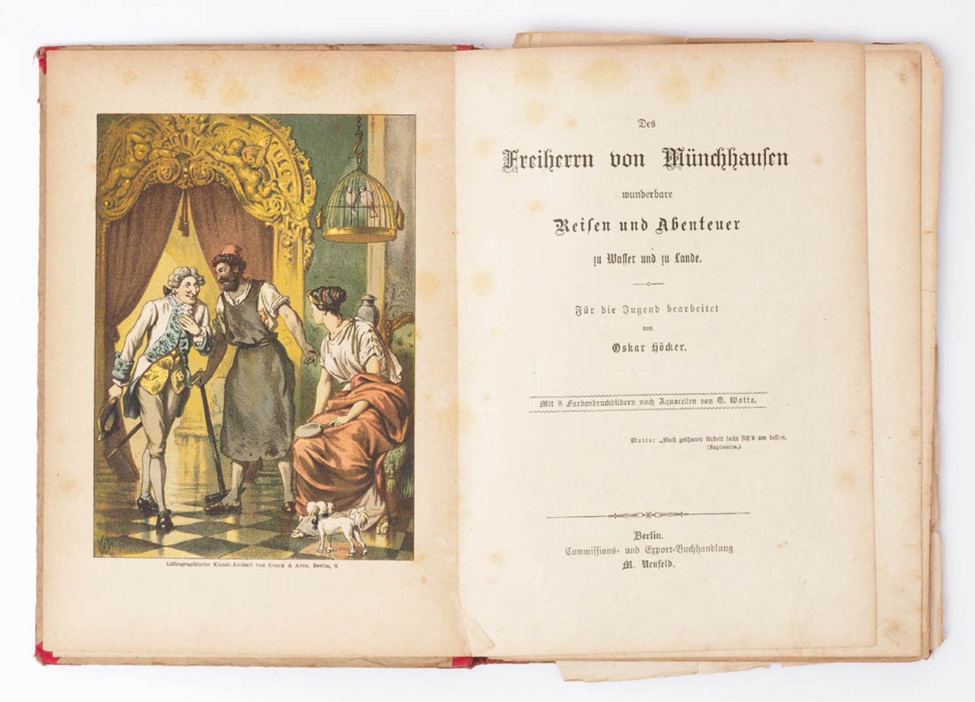 Höcker, Oskar: Freiherr von Münchhausen M. Neufeld, Berlin, um 1900. Zahlreiche Chromolithographien. - Image 2 of 5