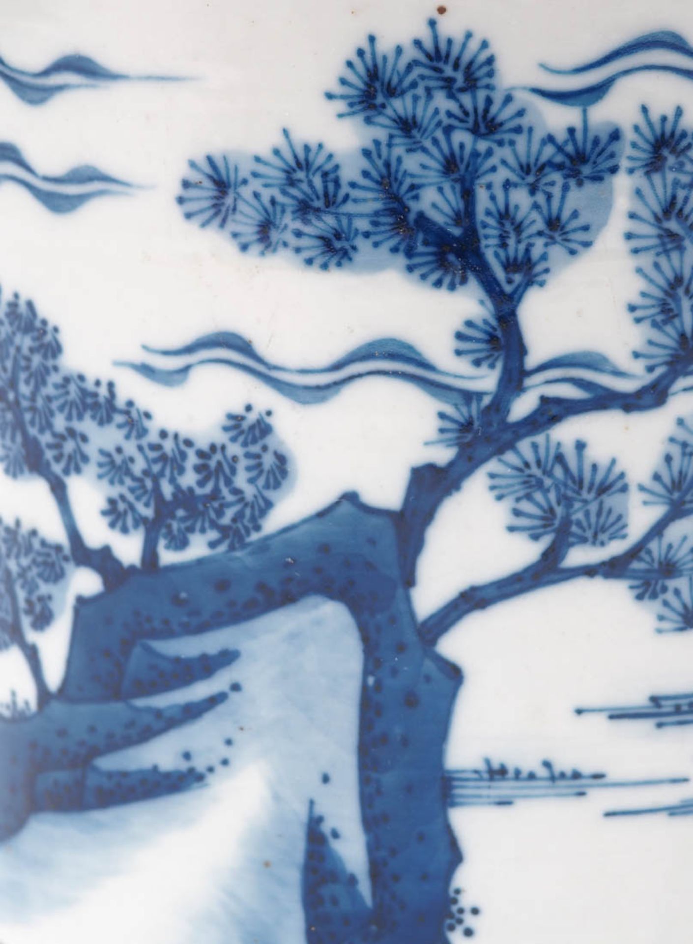 Pinselwaschgefäß, China, Qing-Dynastie Zylindrische Form. Auf der Wandung Dekor in Blaumalerei mit - Bild 9 aus 11