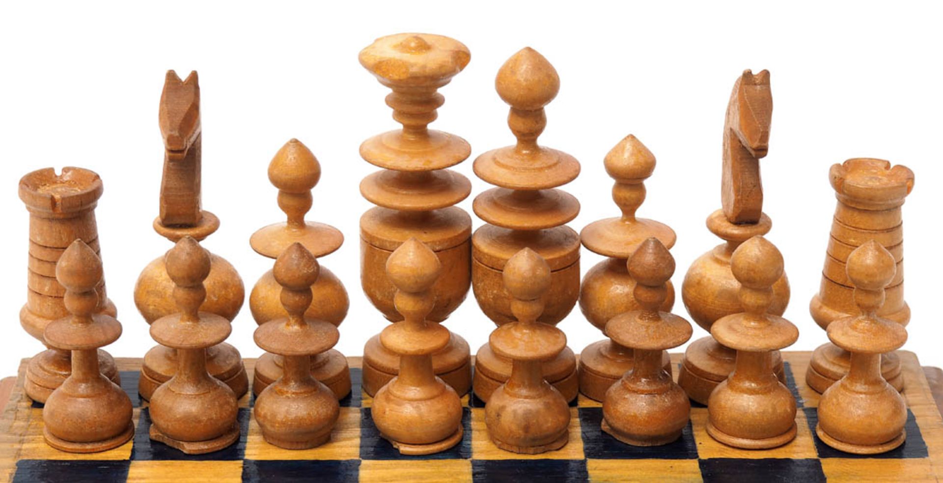 Schachspiel Quadratischer Holzkasten, 5x18x18cm. Innenseite des Deckels als Schachbrett. - Bild 4 aus 6