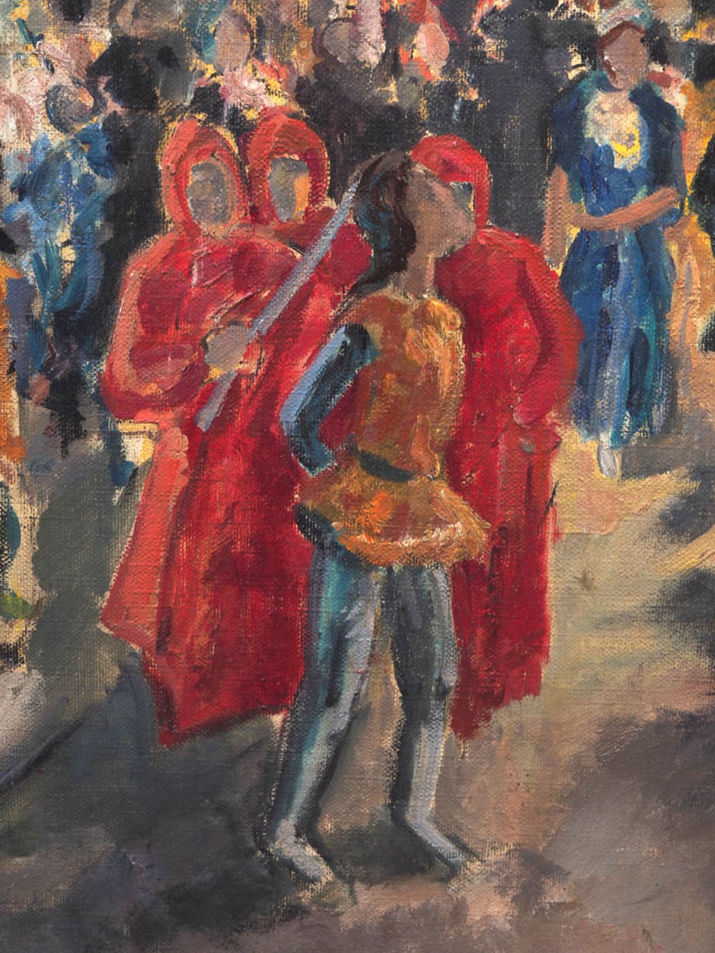 Mez, Alfred, 1885 - 1955 Blick auf die Bühne der Breisacher Festspiele mit zahlreichen - Bild 6 aus 14