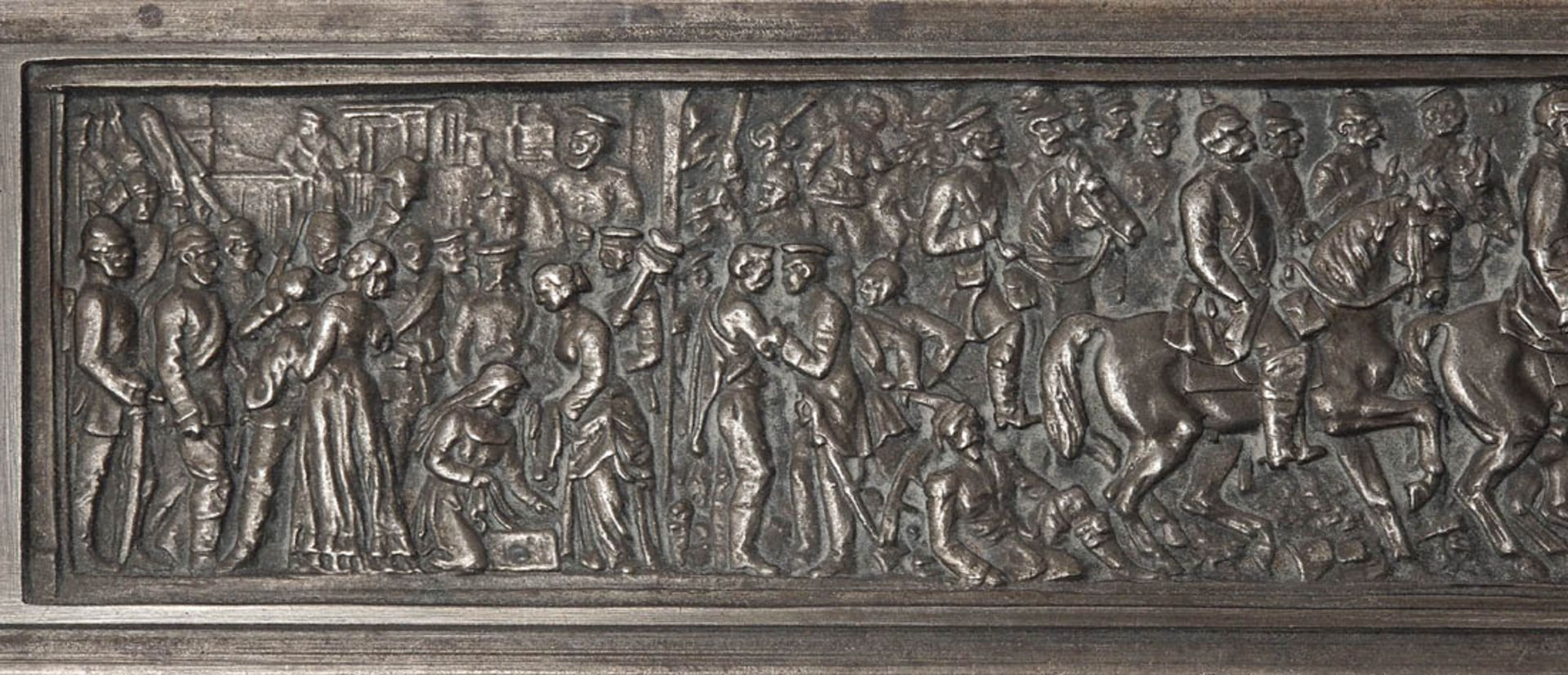 Bronzerelief Feine Darstellung eines Triumphzuges mit Kaiser Wilhelm II, Bismarck und - Bild 3 aus 5