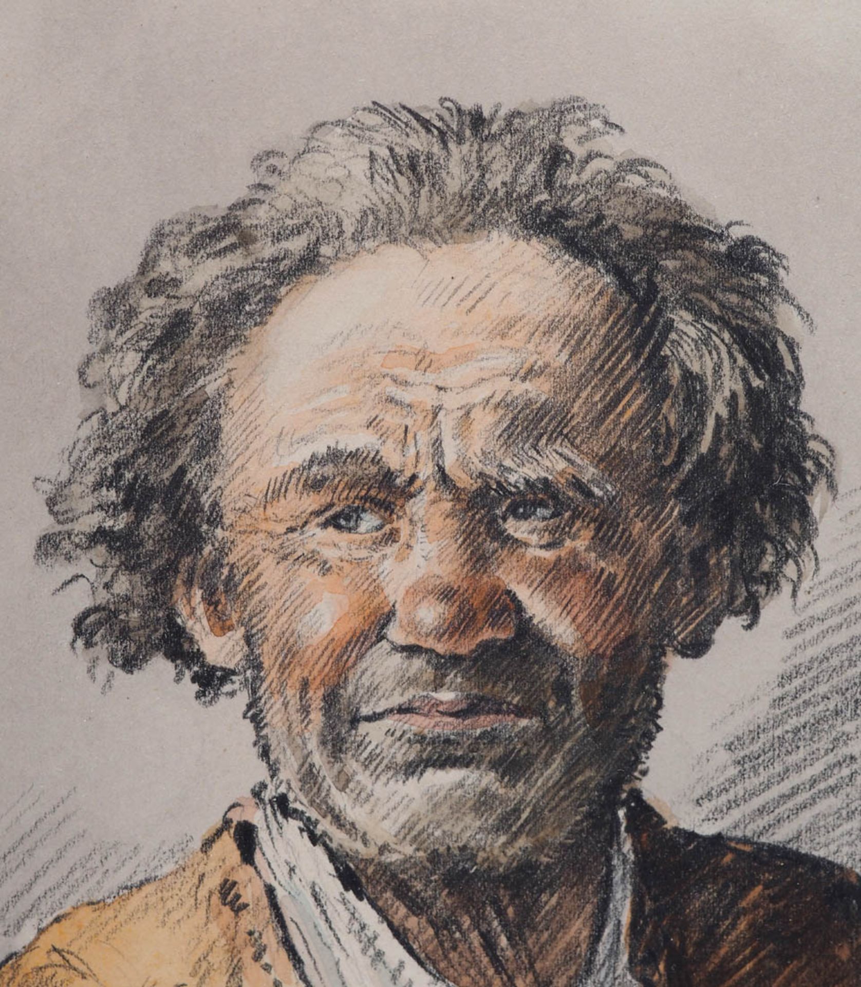 Horn, Julius, geb. 1900 Brustbild eines alten Mannes mit Stopperlbart und verstrubbeltem Haar. - Bild 2 aus 3