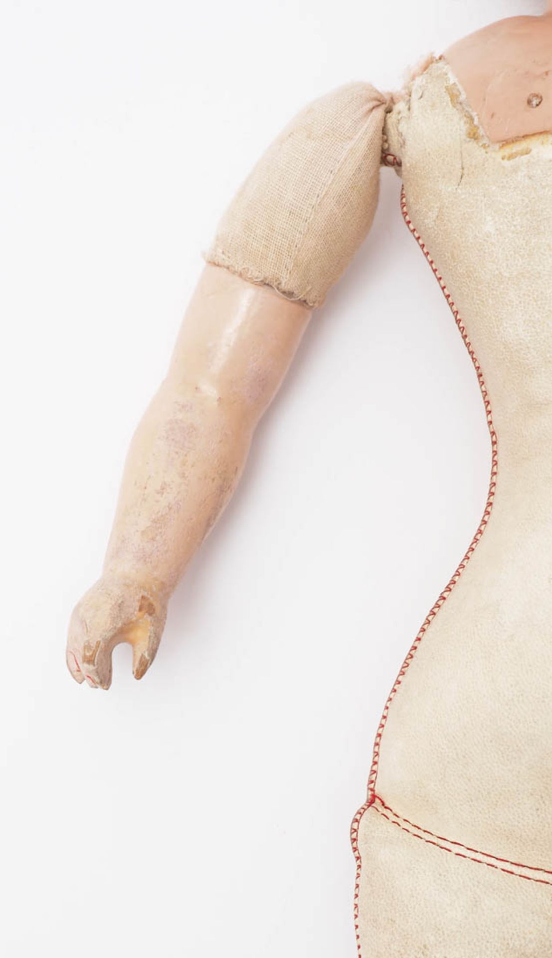Puppe, Schildkröt, um 1900 Kopf aus Kunststoff, Körper und Beine aus Leder, Arme aus Stoff und - Image 9 of 11