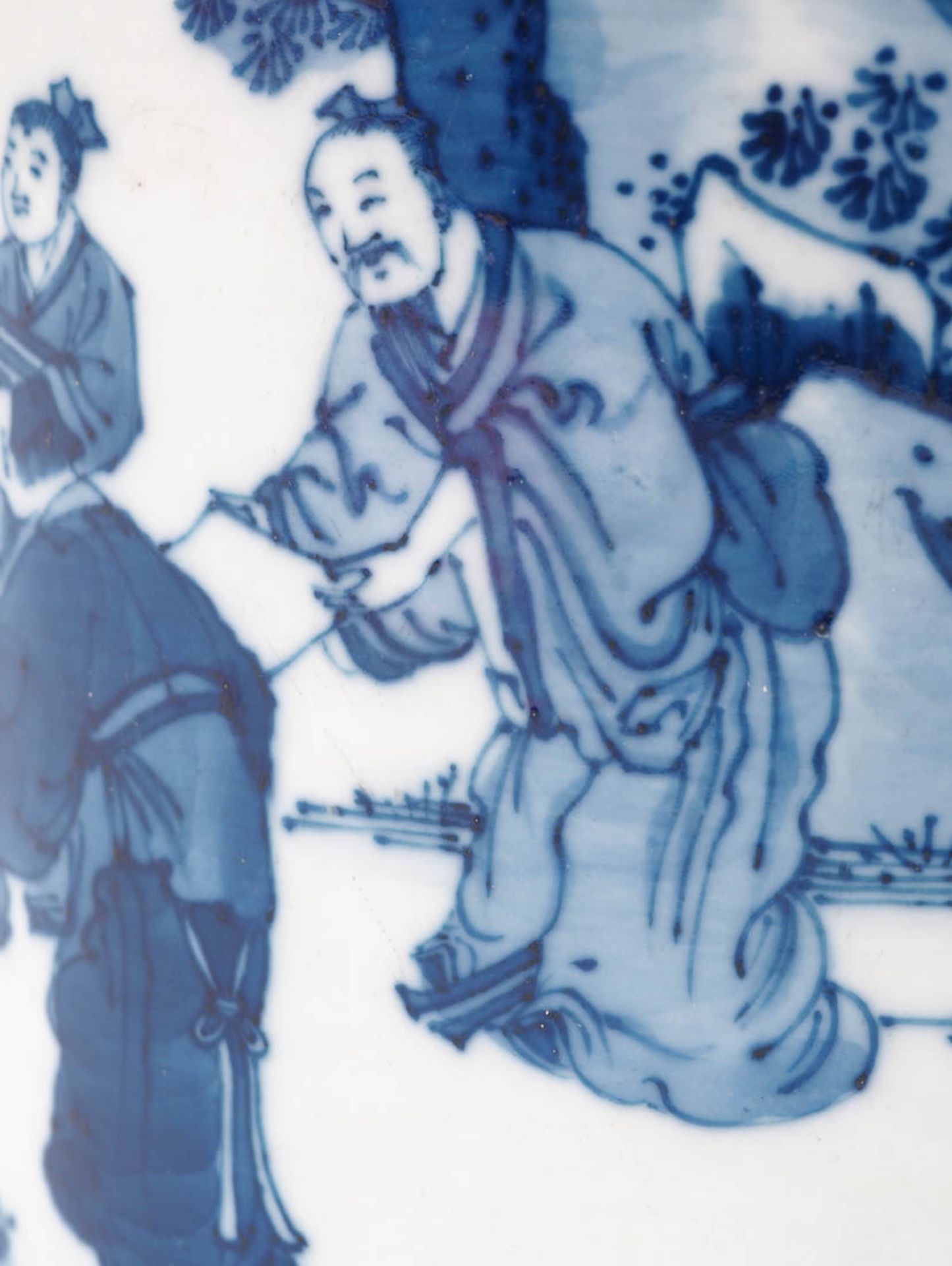 Pinselwaschgefäß, China, Qing-Dynastie Zylindrische Form. Auf der Wandung Dekor in Blaumalerei mit - Bild 8 aus 11