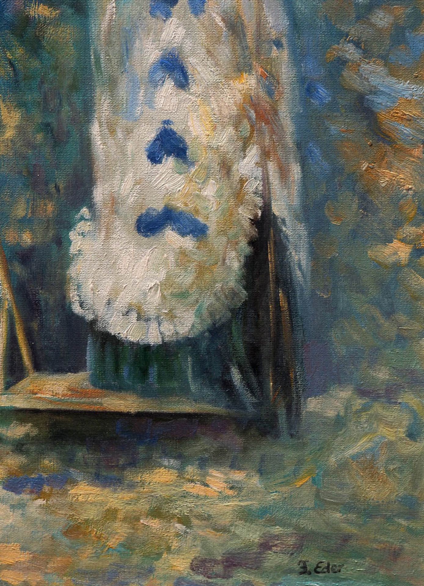 Renoir, Auguste (Kopie nach) Das Mädchen auf der Schaukel. Öl/Lwd., ger. Bildgröße 60x49cm. - Bild 5 aus 8
