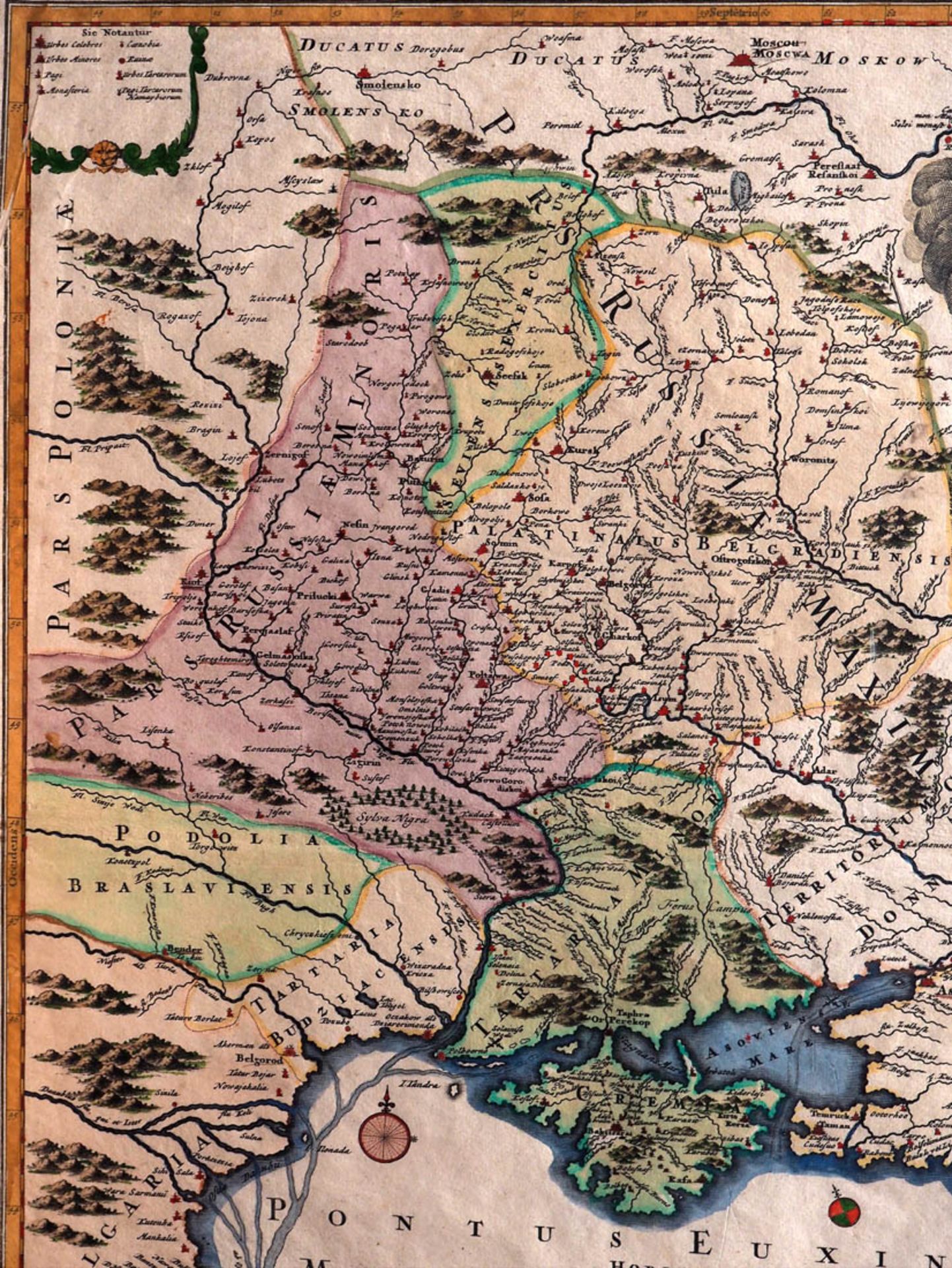 Homann, Johann Baptist, 1664 - 1724 Landkarte von Groß-Russland mit dem Schwarzen Meer. Rechts - Image 8 of 8