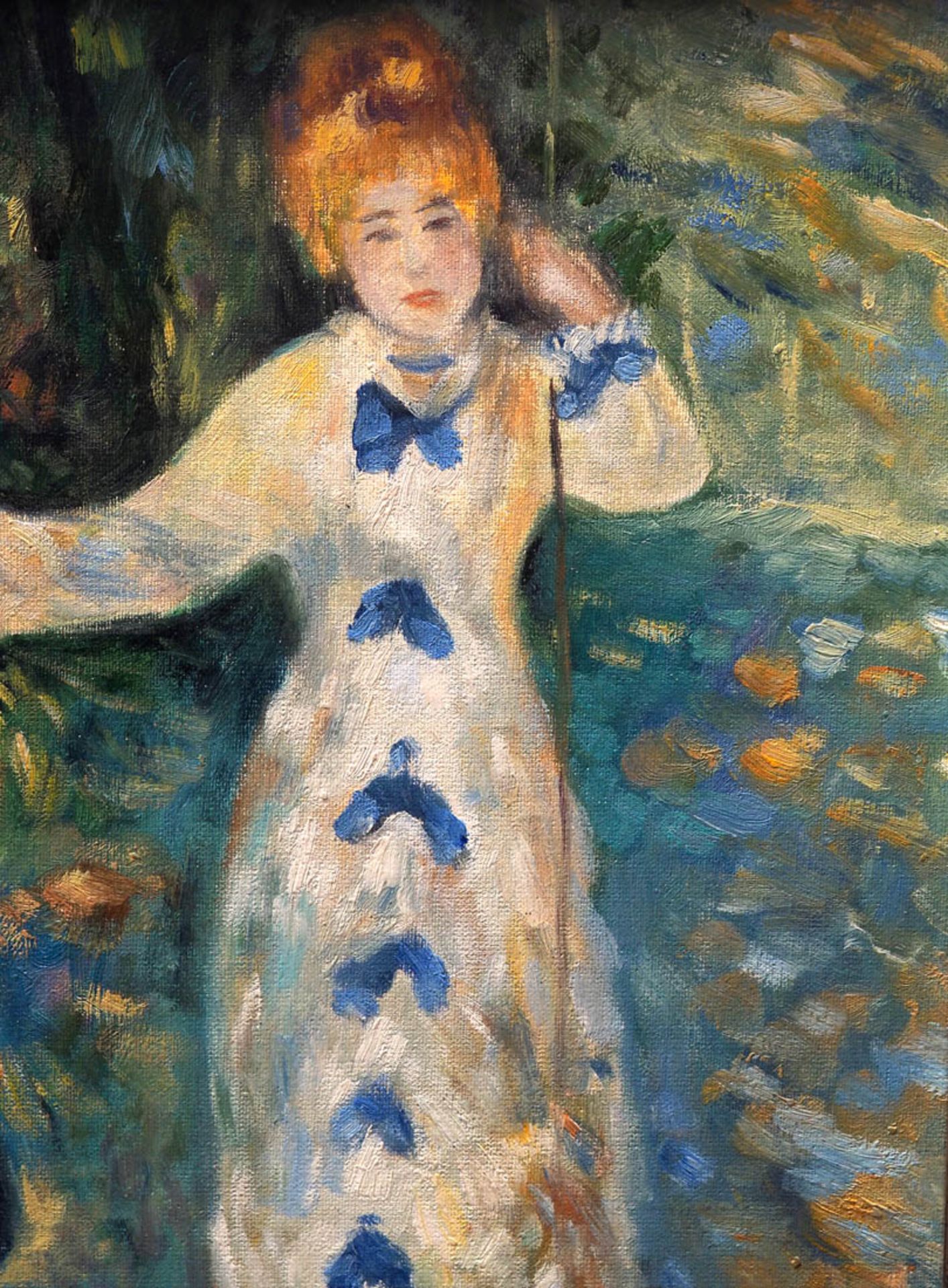 Renoir, Auguste (Kopie nach) Das Mädchen auf der Schaukel. Öl/Lwd., ger. Bildgröße 60x49cm. - Bild 3 aus 8