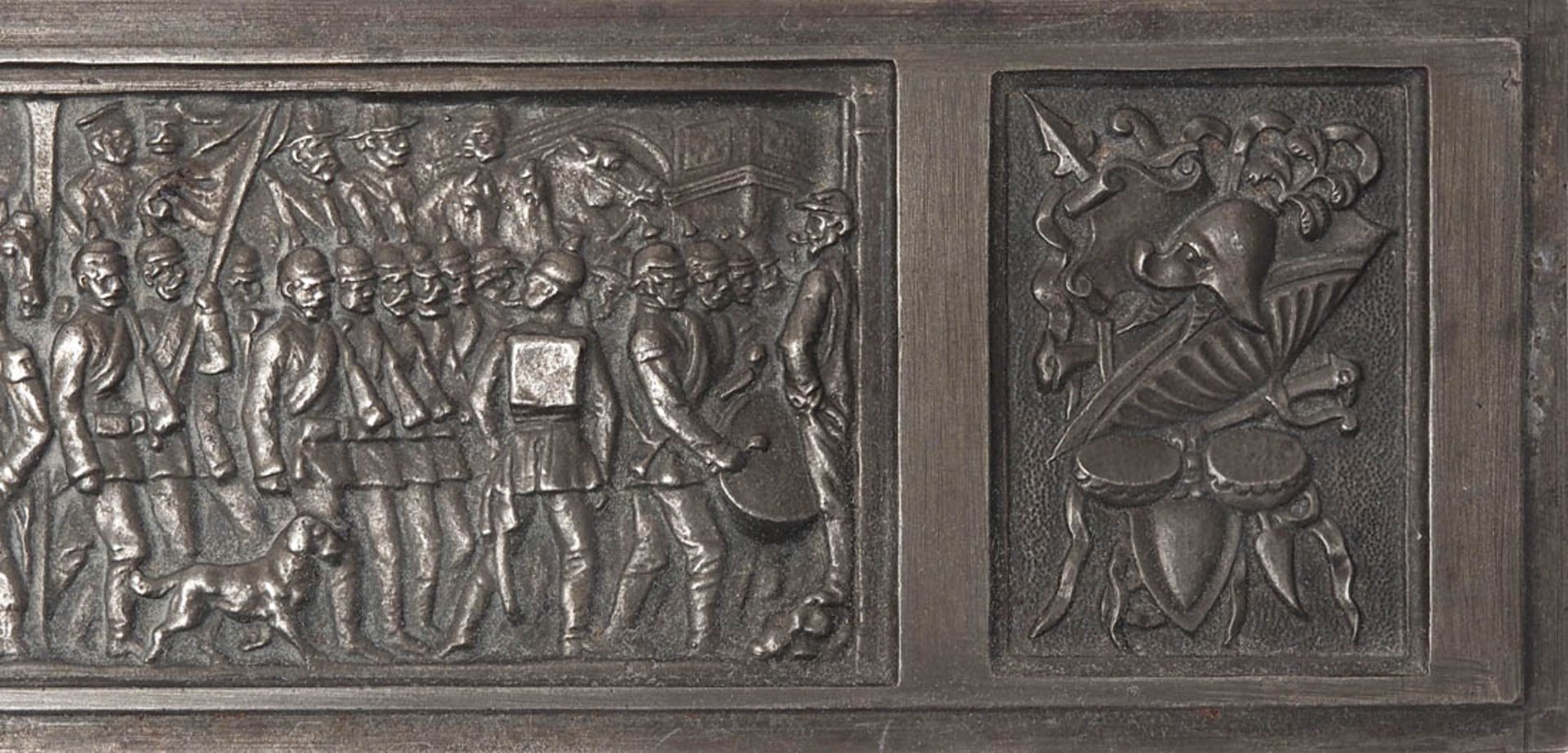 Bronzerelief Feine Darstellung eines Triumphzuges mit Kaiser Wilhelm II, Bismarck und - Bild 5 aus 5