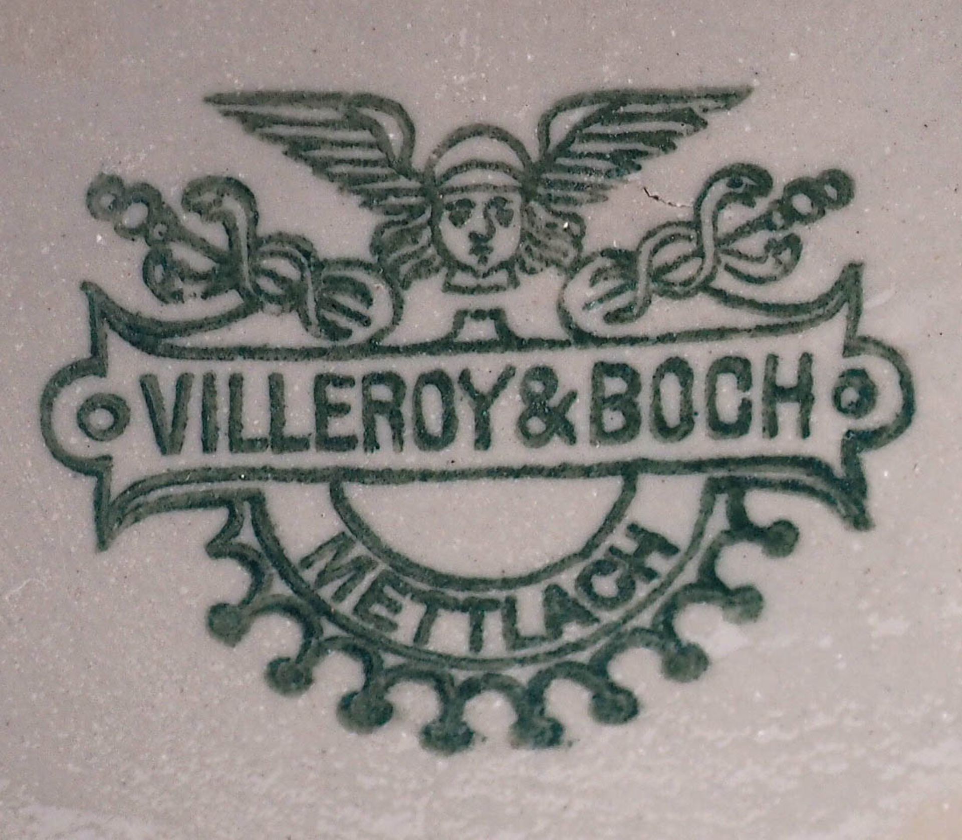 Weinkrug, Villeroy & Boch, um 1900 Auf rundem Standring bauchiger Korpus mit eingezogener - Bild 5 aus 5