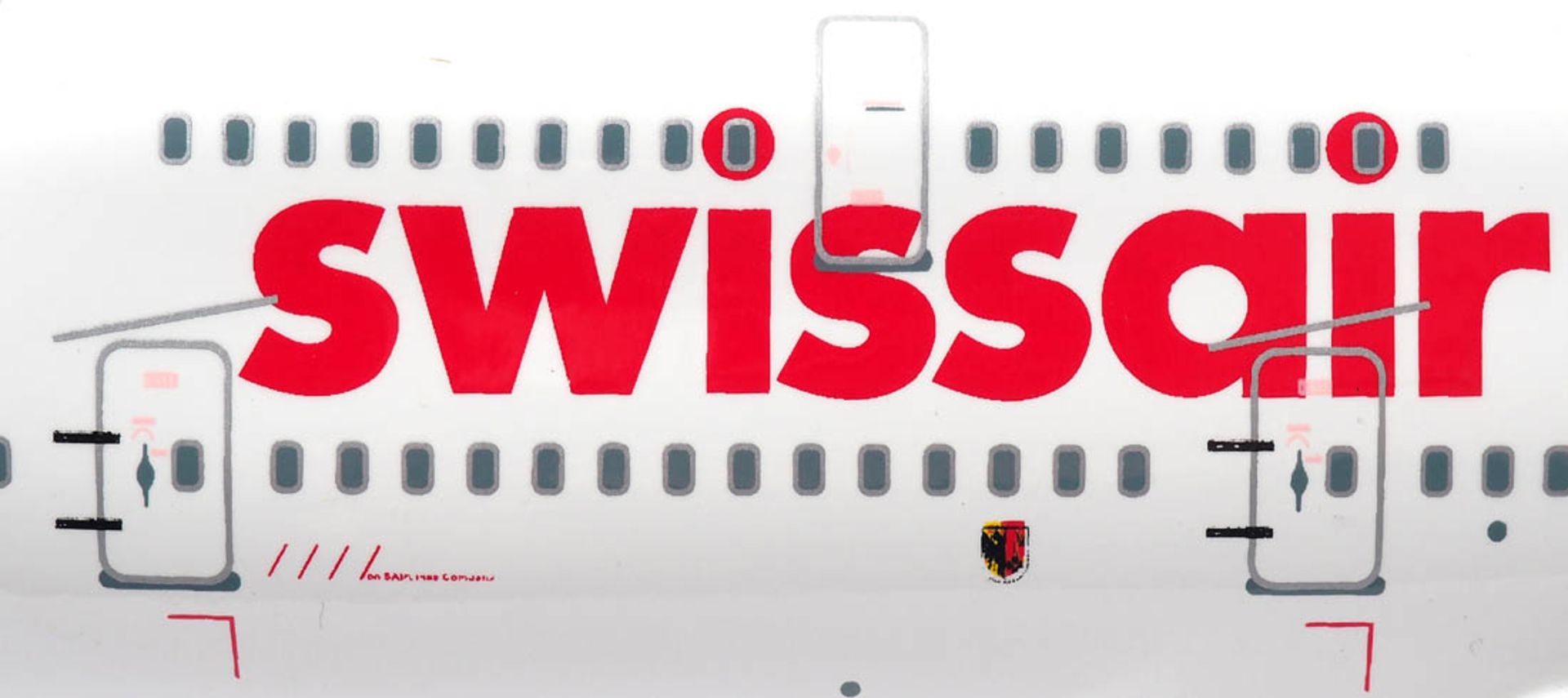 Flugzeugmodell Swissair. Metall und Kunststoff. L.47cm. - Image 3 of 4