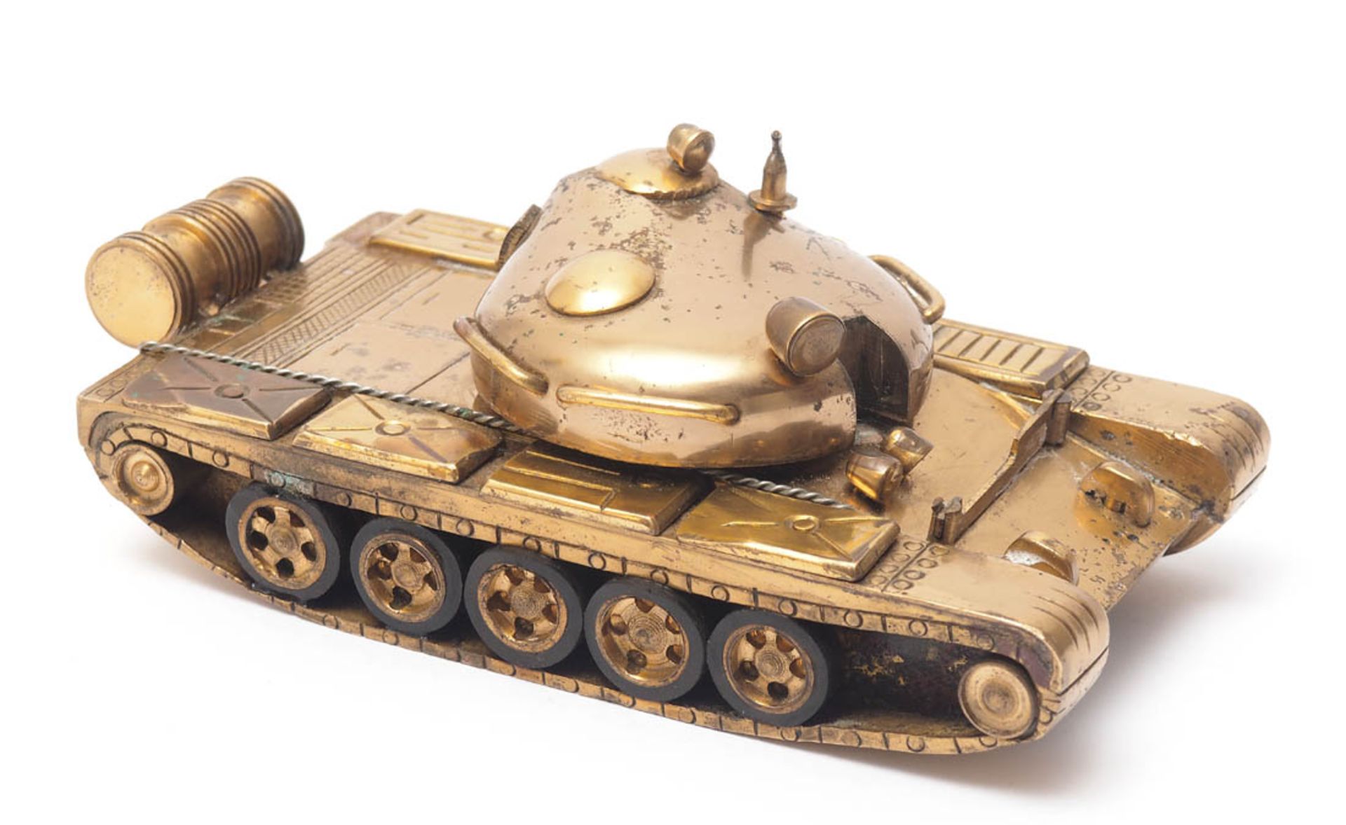 Modell eines Panzers Messing. L.13cm. - Bild 3 aus 4