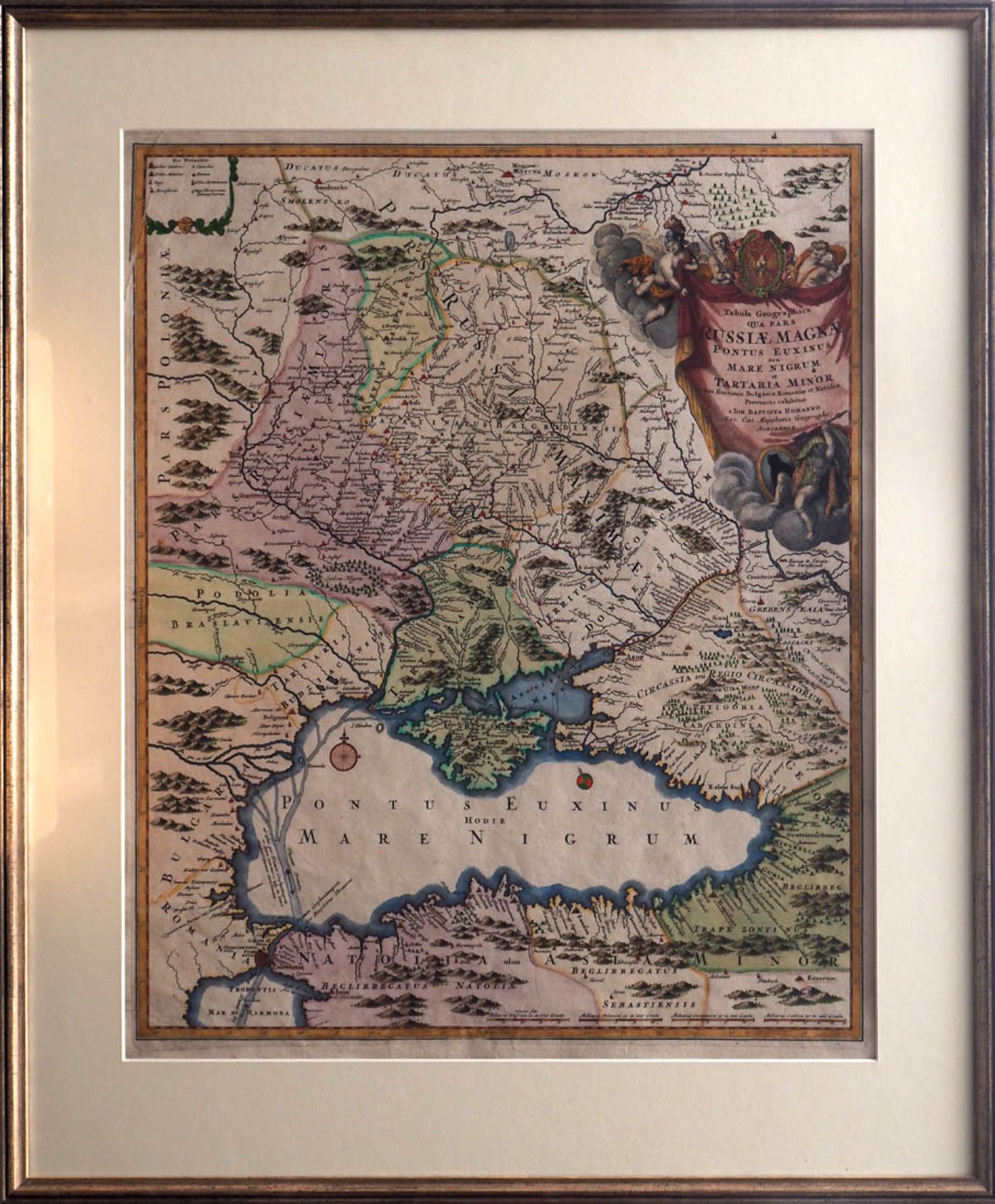 Homann, Johann Baptist, 1664 - 1724 Landkarte von Groß-Russland mit dem Schwarzen Meer. Rechts