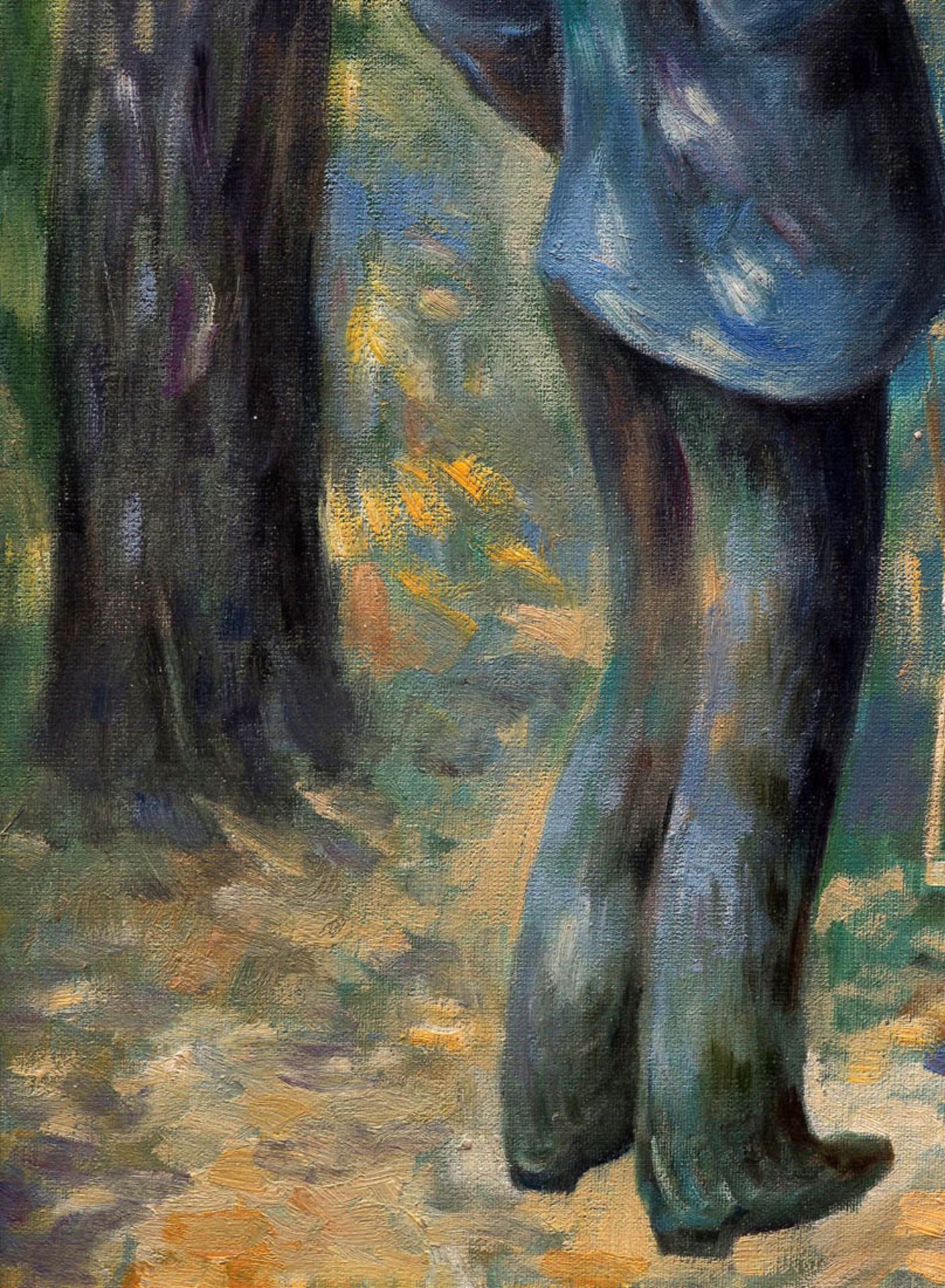 Renoir, Auguste (Kopie nach) Das Mädchen auf der Schaukel. Öl/Lwd., ger. Bildgröße 60x49cm. - Bild 4 aus 8
