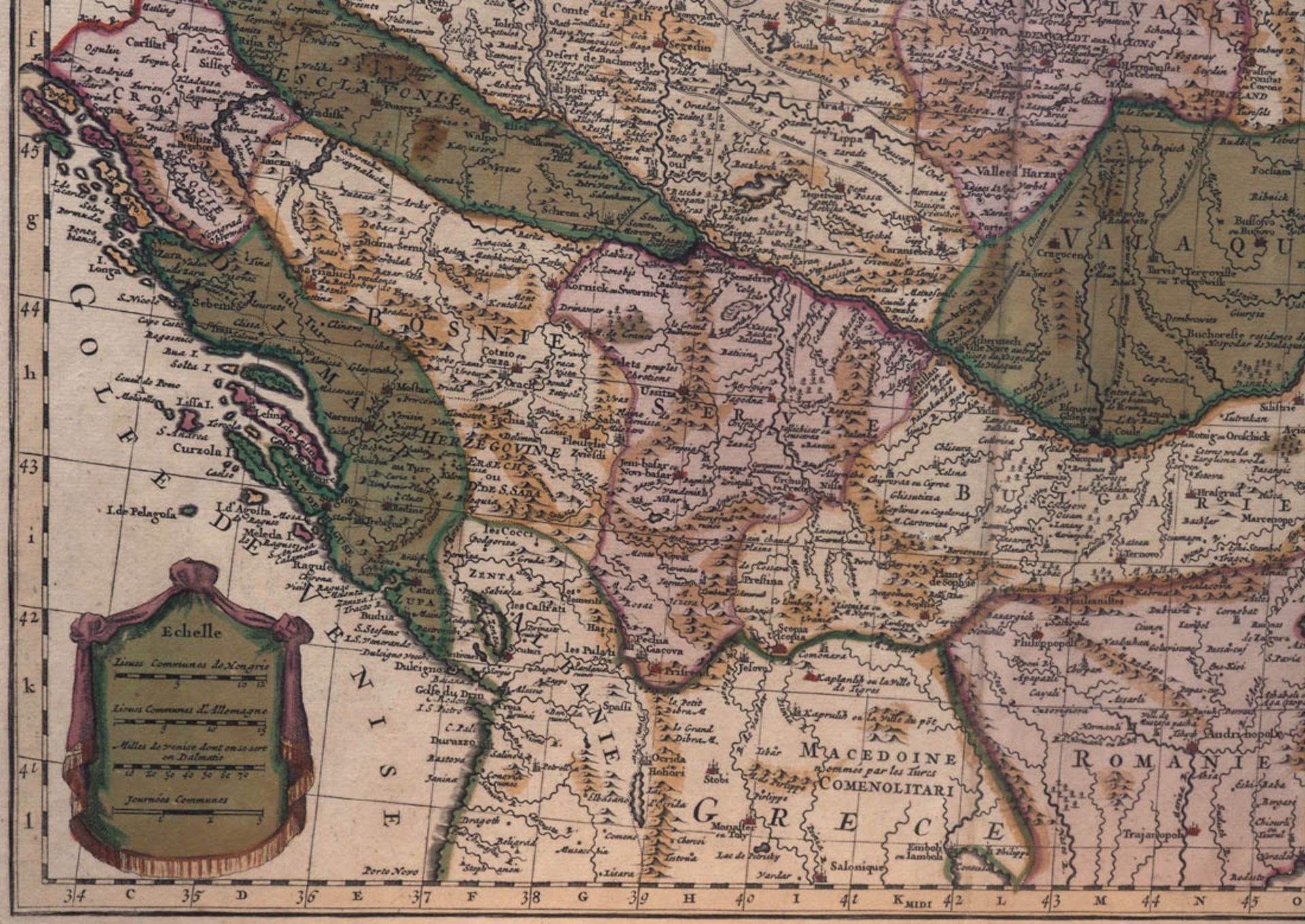 Covens, Jean und Mortier, Pierre Landkarte des Balkans mit angrenzenden Gebieten, nach 1721 (Ungarn, - Image 7 of 8