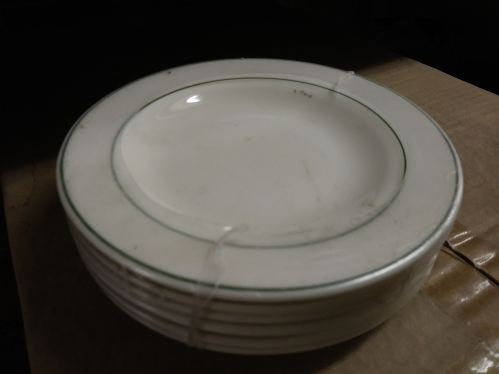 ARCOPAL 5.5" GREEN / WHITE SAUCER (QTY 336)