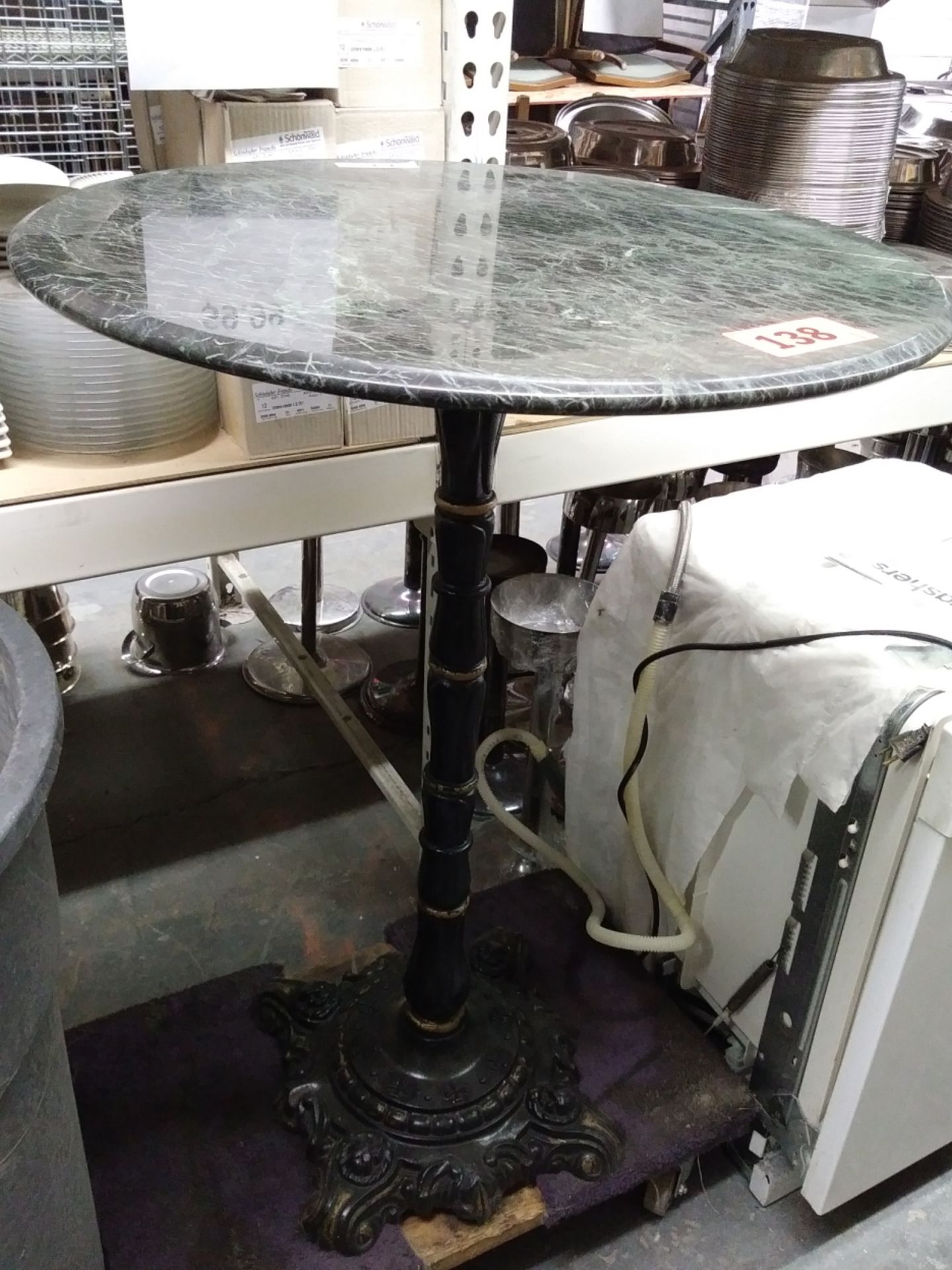 GRANITE TABLE 44" TALL X 31" DIA (Quantity X Money)